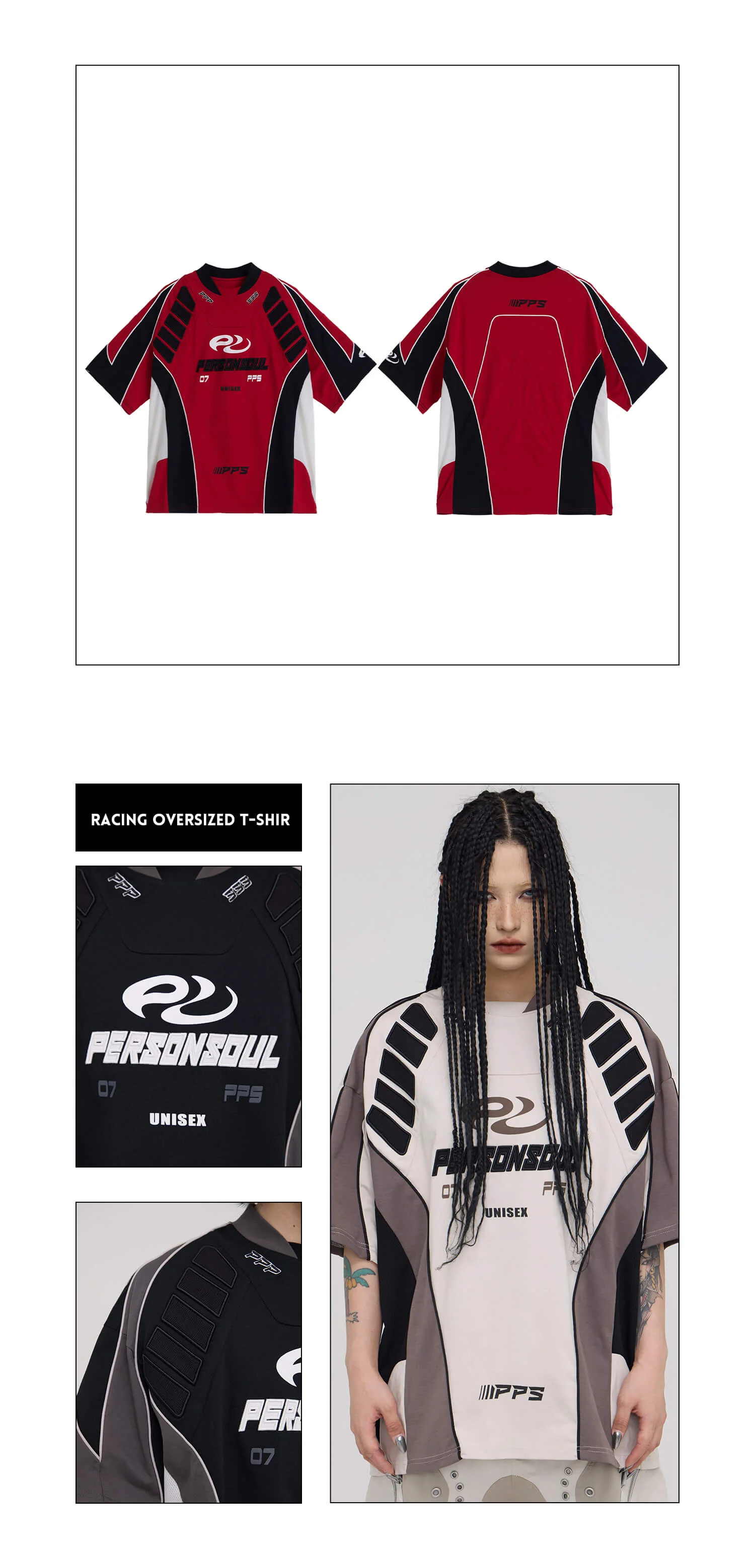 Personsoul Racing Logo Oversized T-Shirt