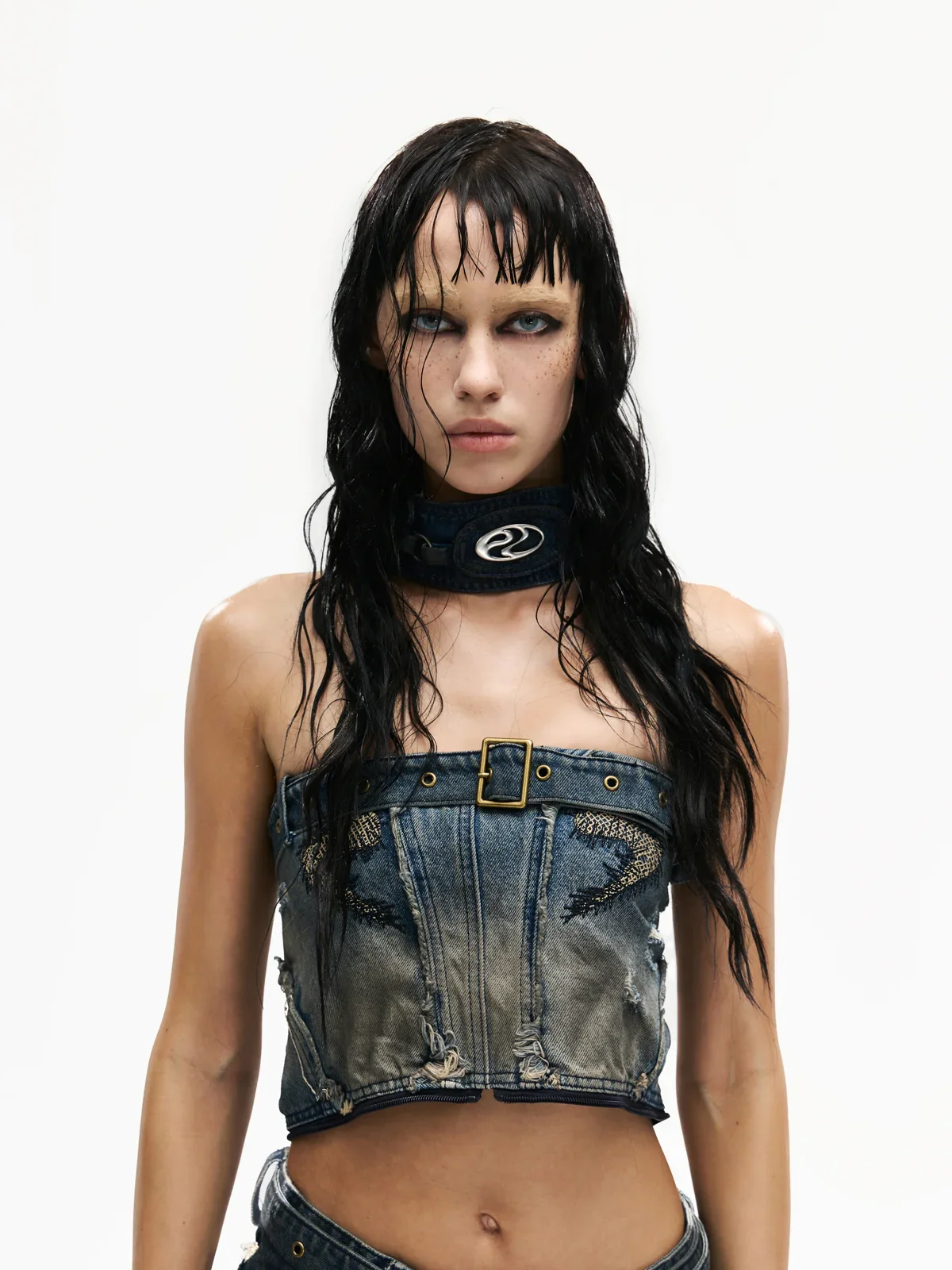 Personsoul Detachable Denim Cargo Skirt (6 in 1)