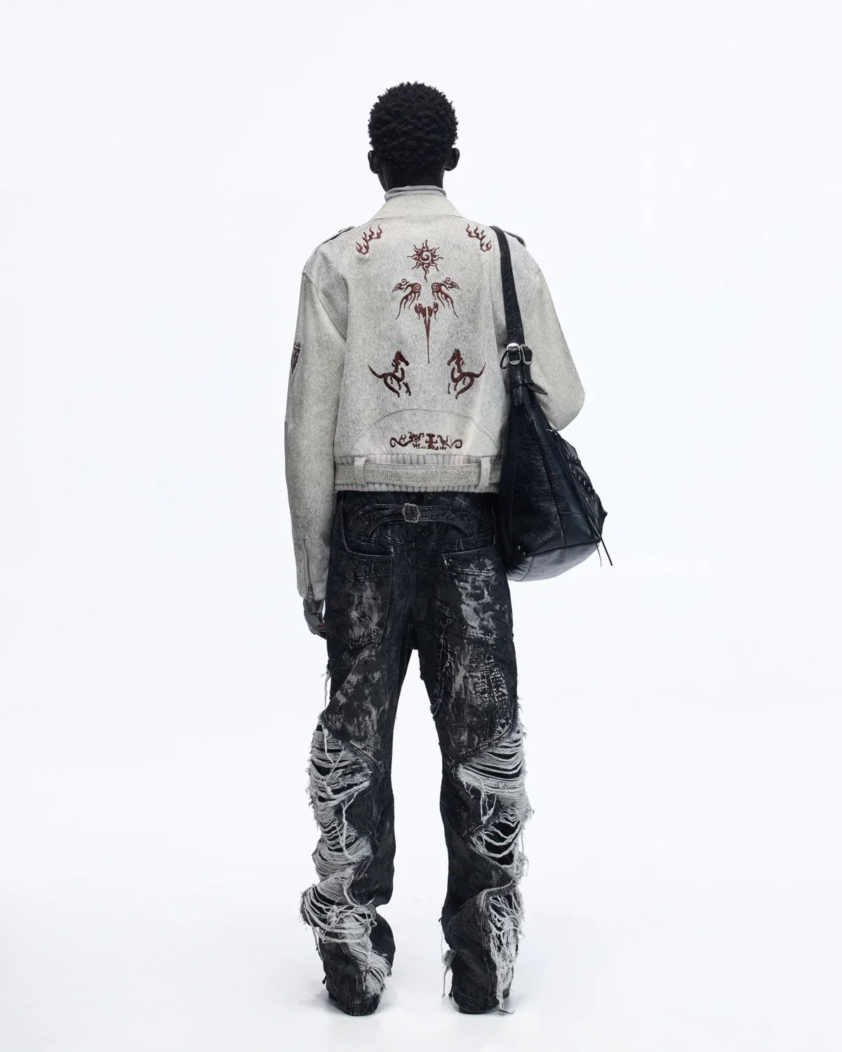 Personsoul Horse-Embroidered Leather Notch Collar Blazer(Limited 100 pieces)