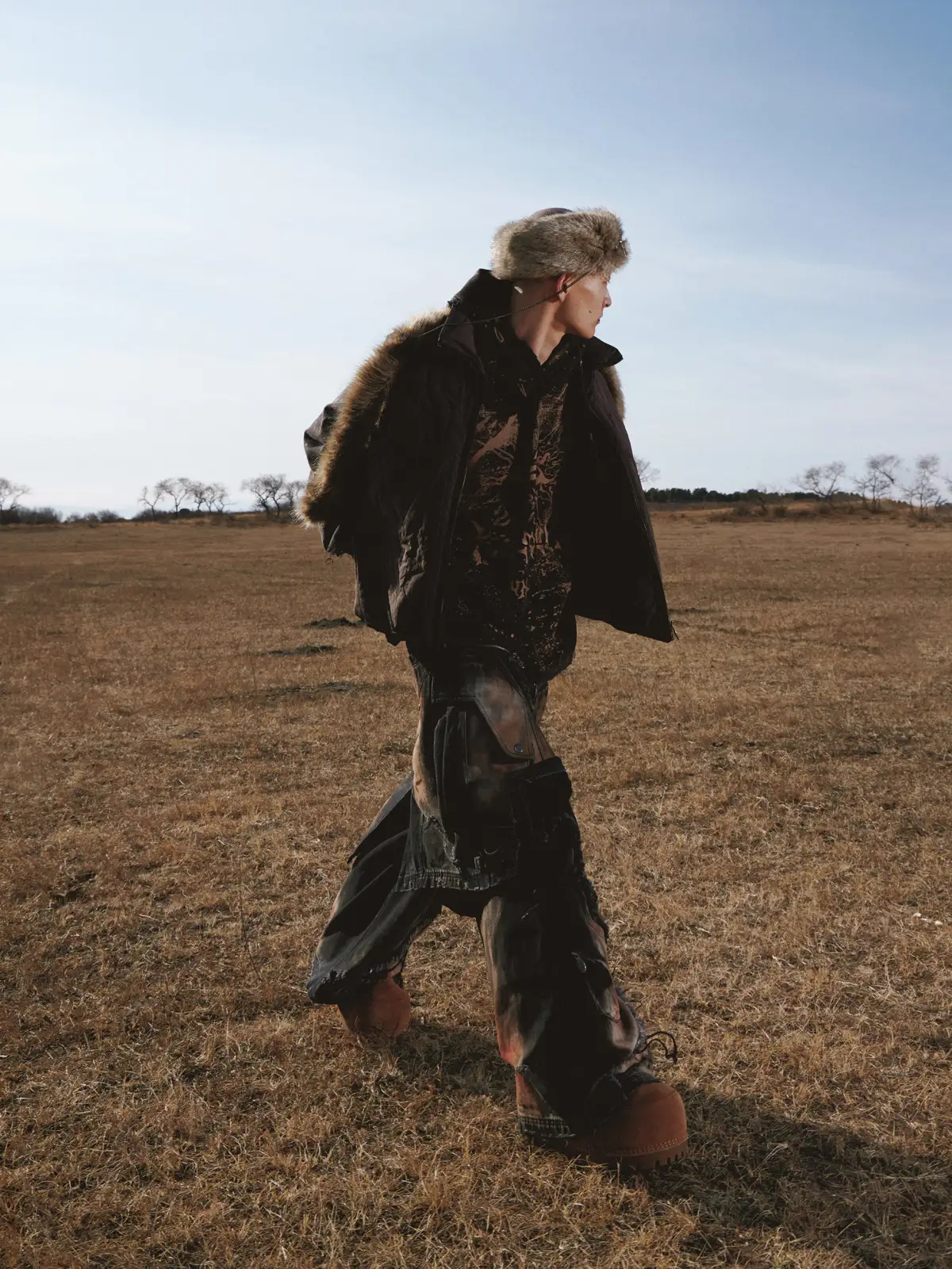 Personsoul Sun Totem Distressed Hoodie