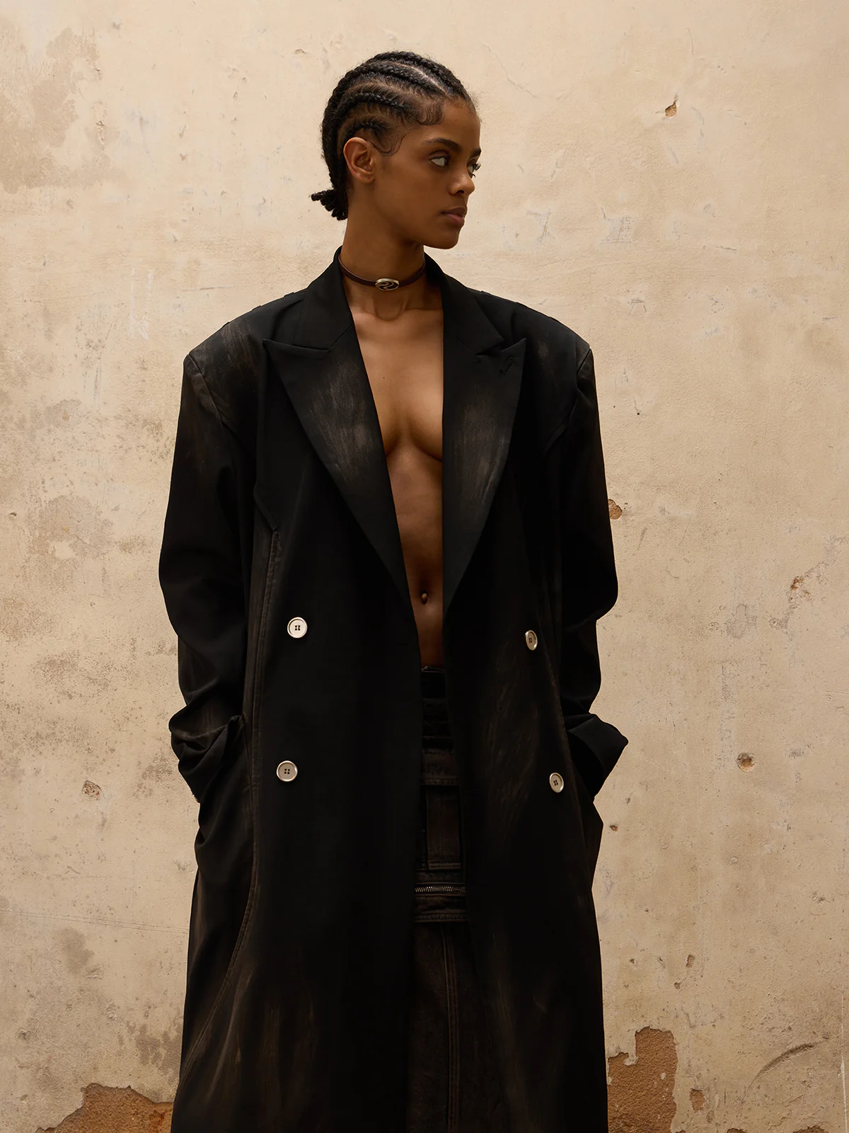 Personsoul Dirty Trench Coat