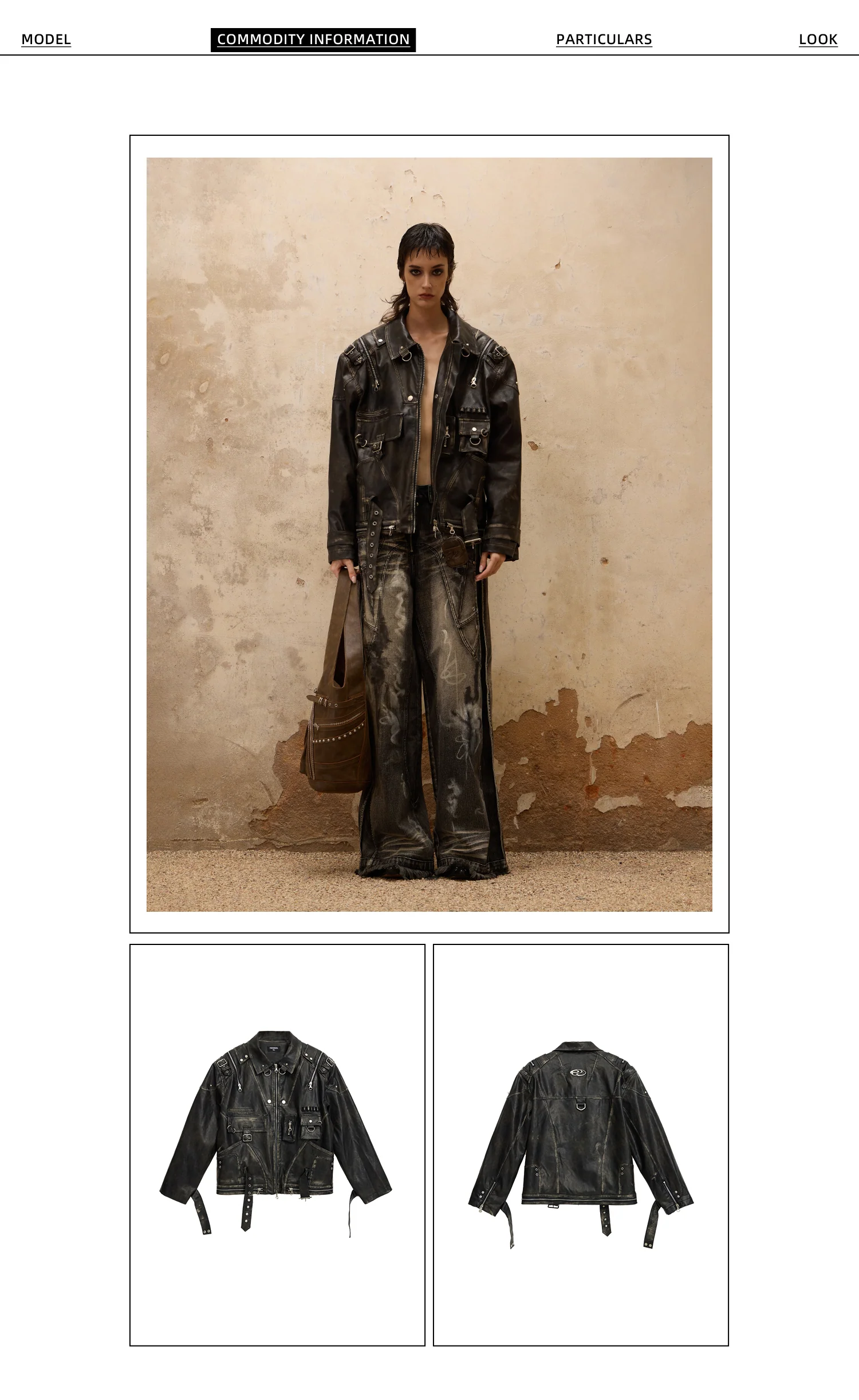 Personsoul Vintage Brush Leather Jacket