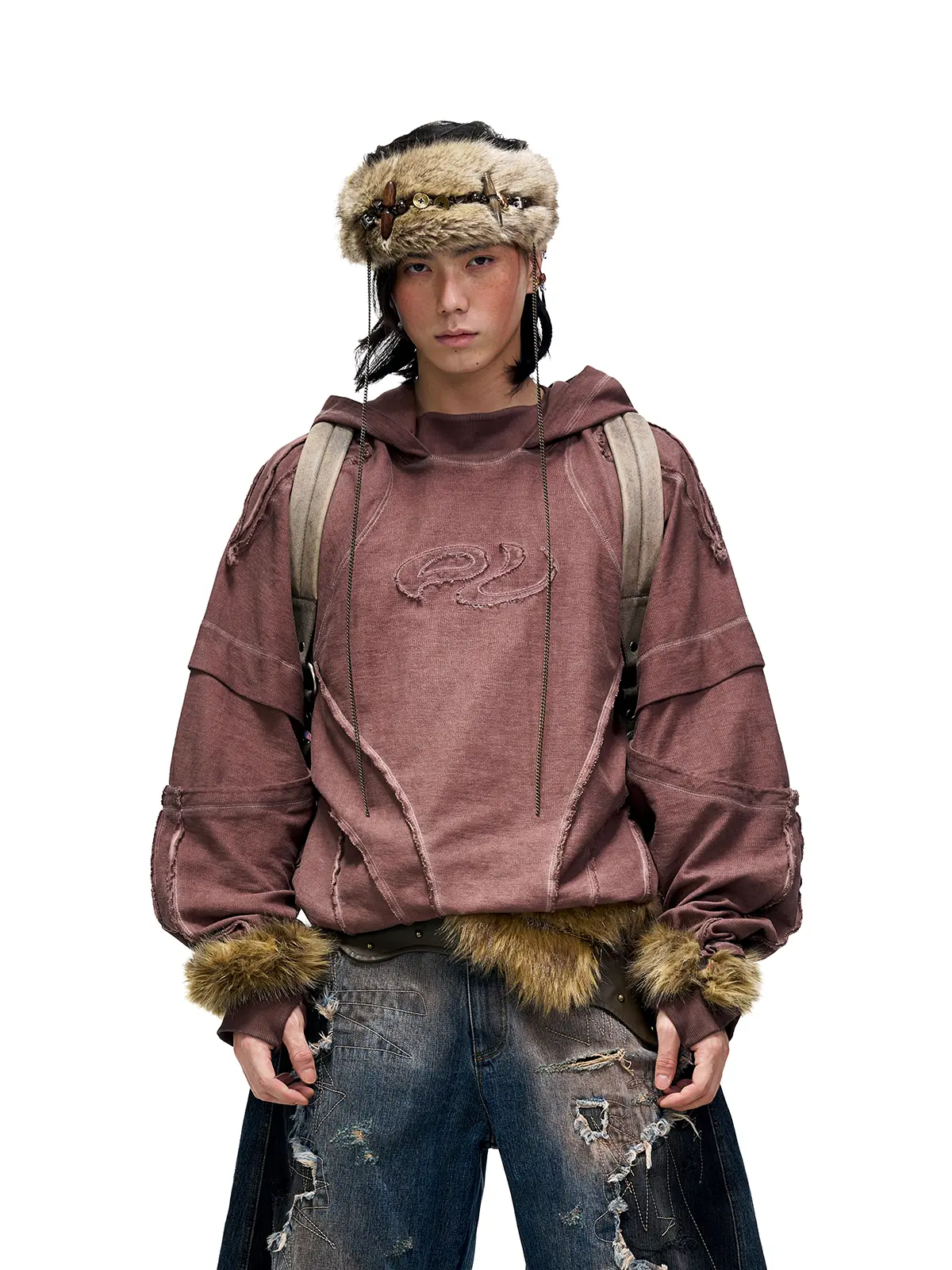 Deconstructed Hoodies with Gradient Wash