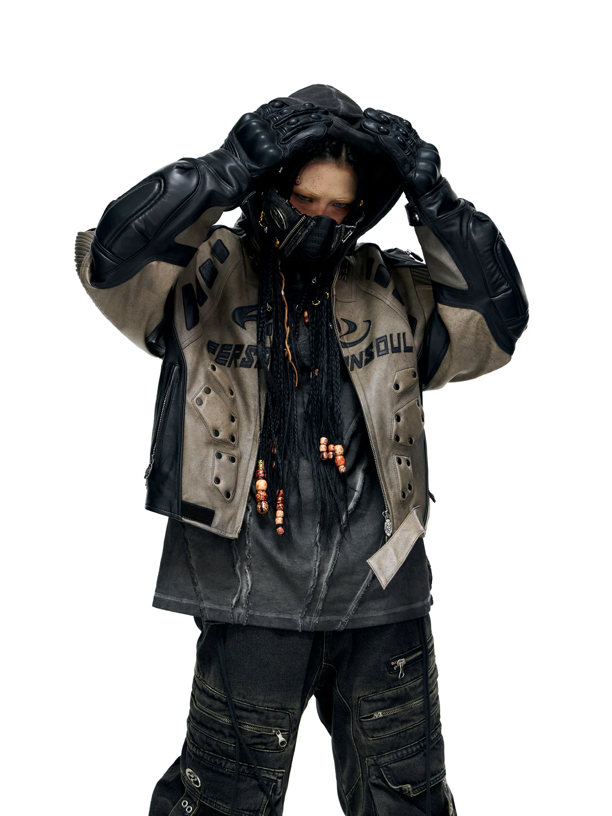 Personsoul Sheepskin Racing Jacket