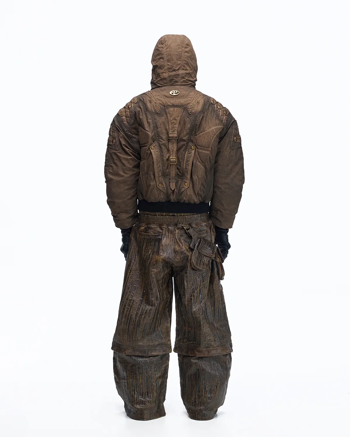 Personsoul Dark Brown Insulated Hooded Coat