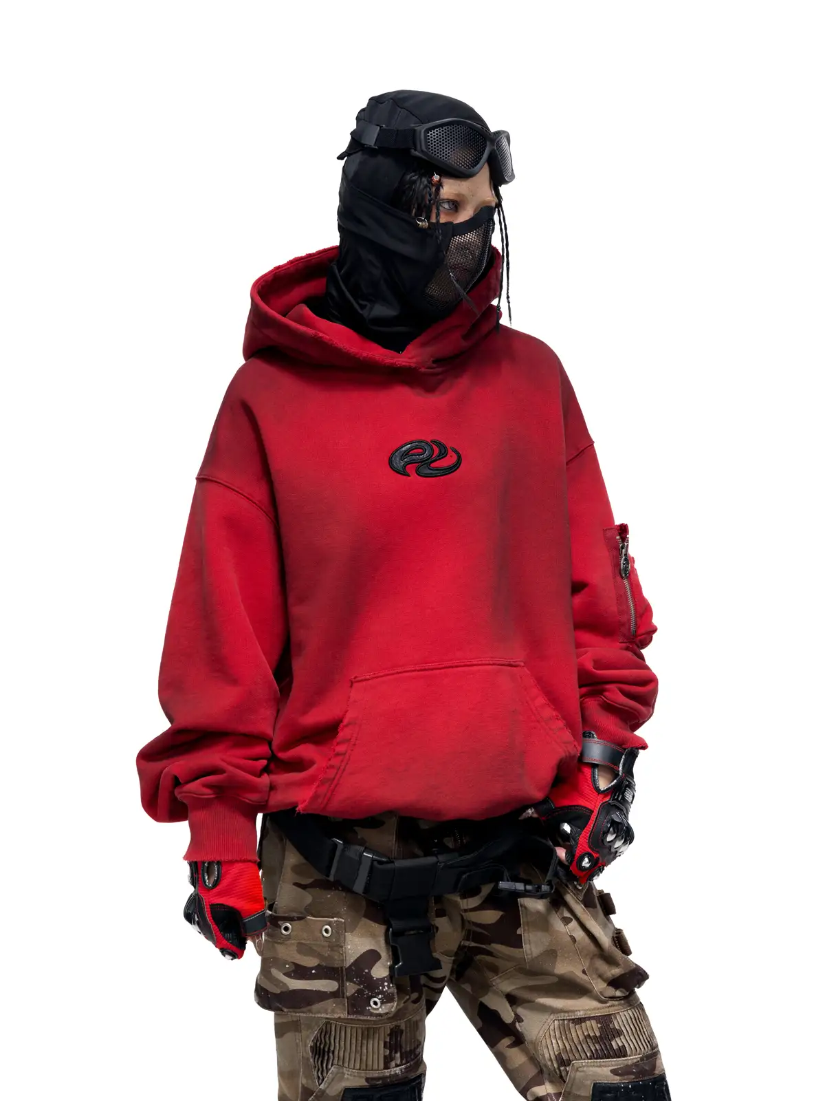 Personsoul Yuan Symbol Tie-Dye Gradient Hoodie