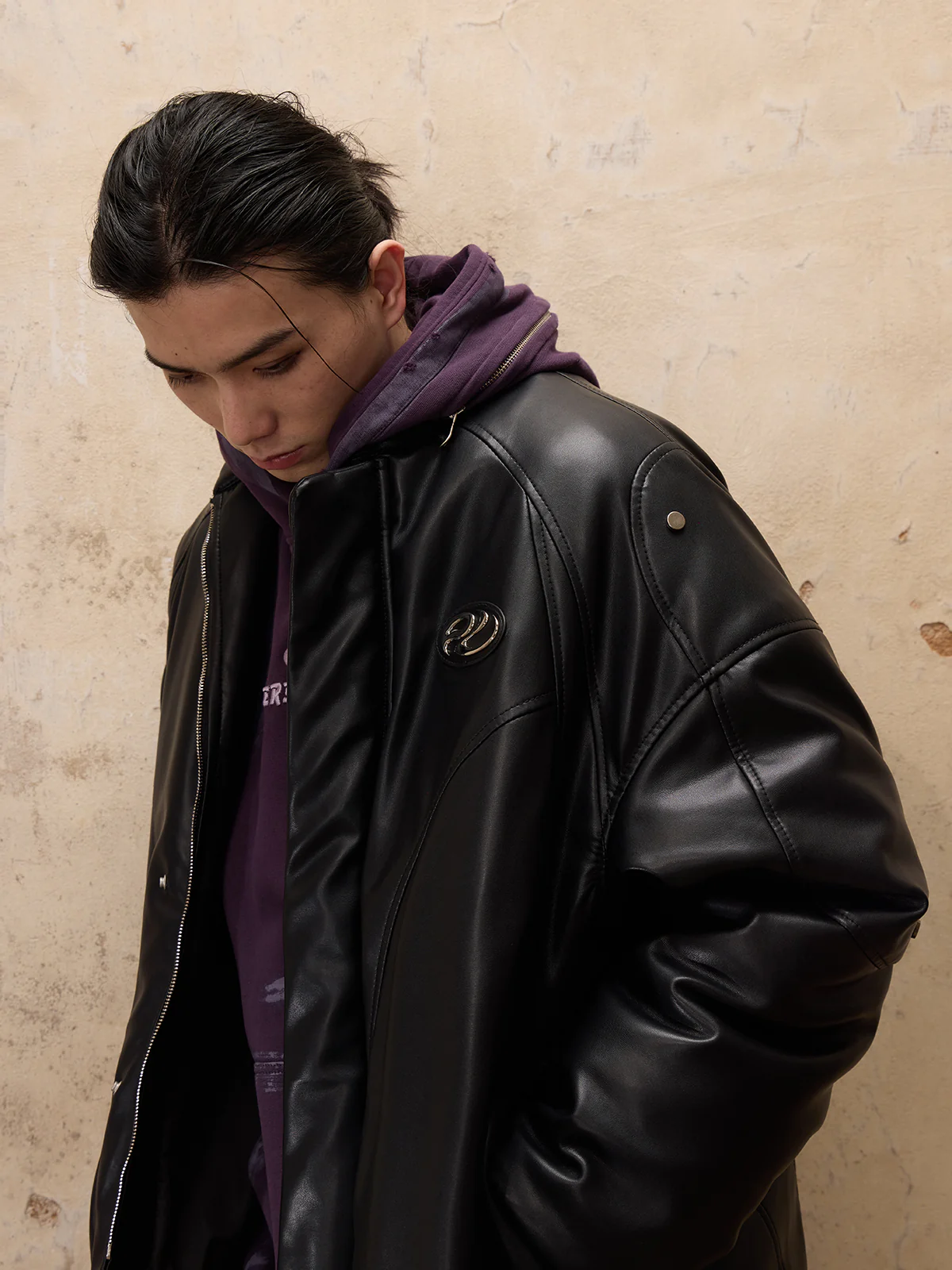 Personsoul Mid Faux-Leather Overcoatse