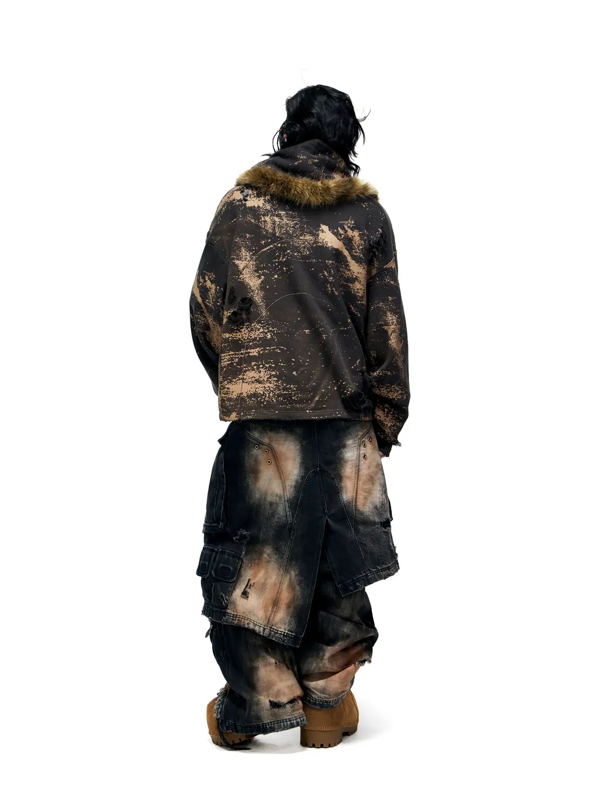 Personsoul Sun Totem Distressed Hoodie