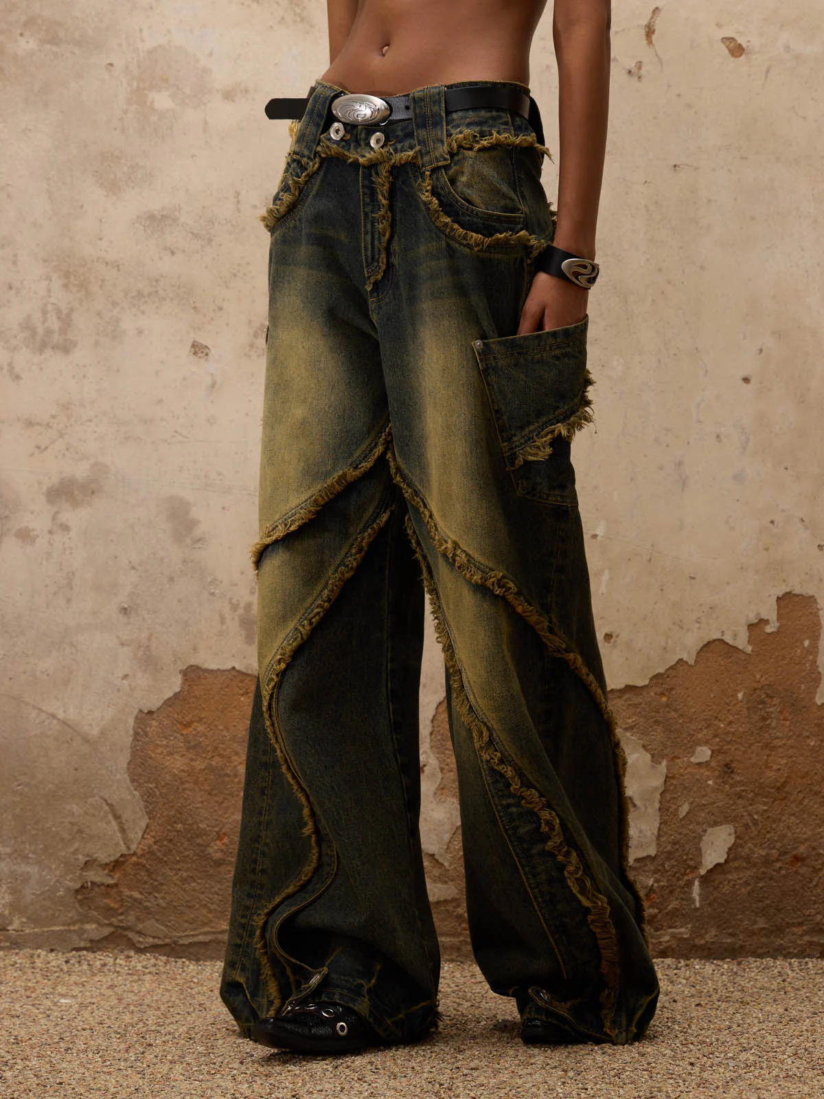 Personsoul Destructive  Denim Retro Blue Jeans(limited)