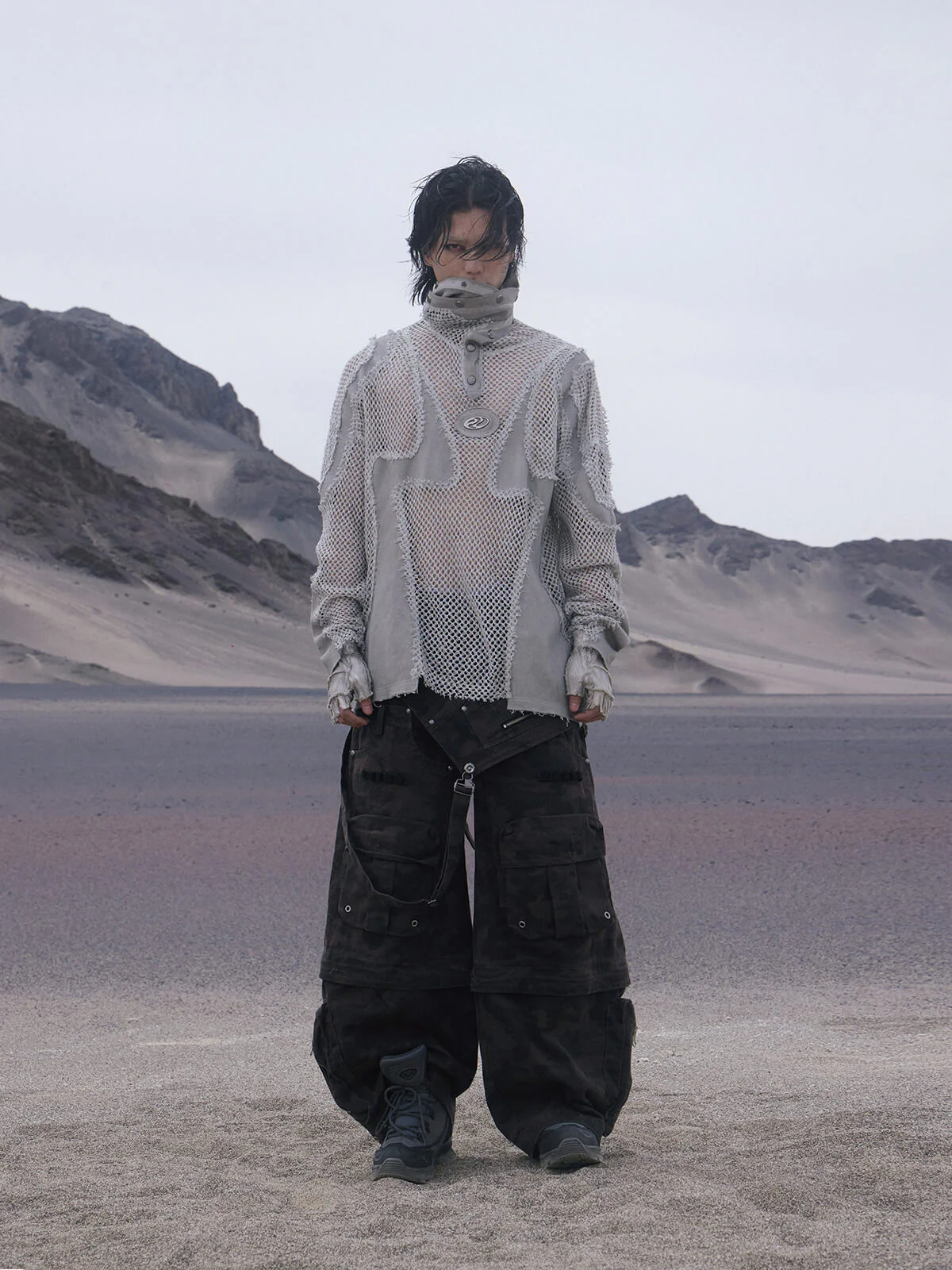 Personsoul Brown Camo Overalls with Zip-Off Legs