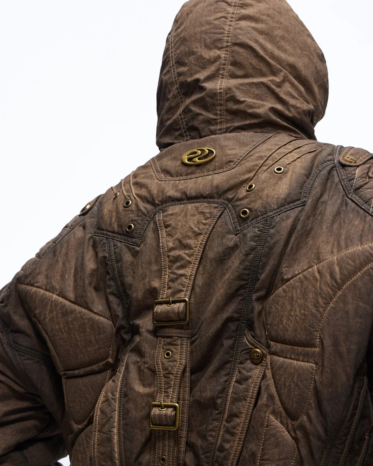 Personsoul Dark Brown Insulated Hooded Coat