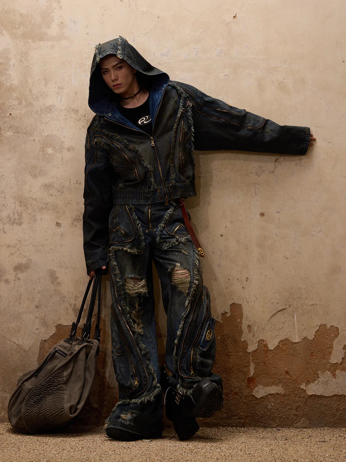 Personsoul Aliens Dirty Denim Coat