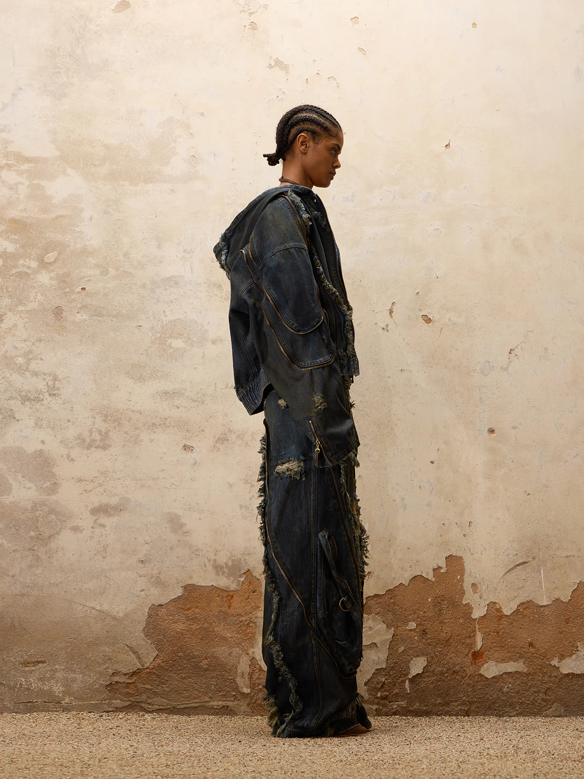 Personsoul Aliens Dirty Denim Coat