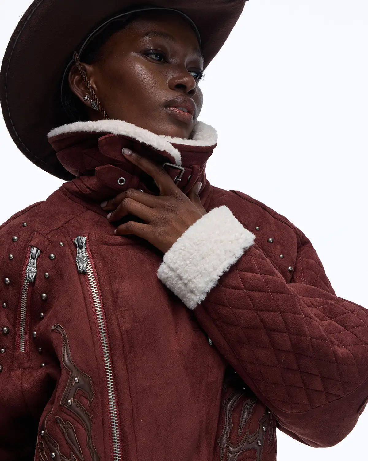 Personsoul Lightning Totem Stand Collar Jacket