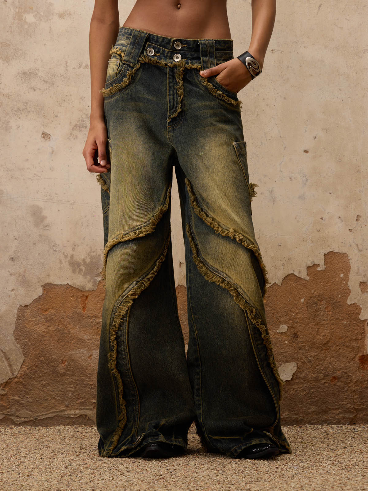 Personsoul Destructive  Denim Retro Blue Jeans(limited)