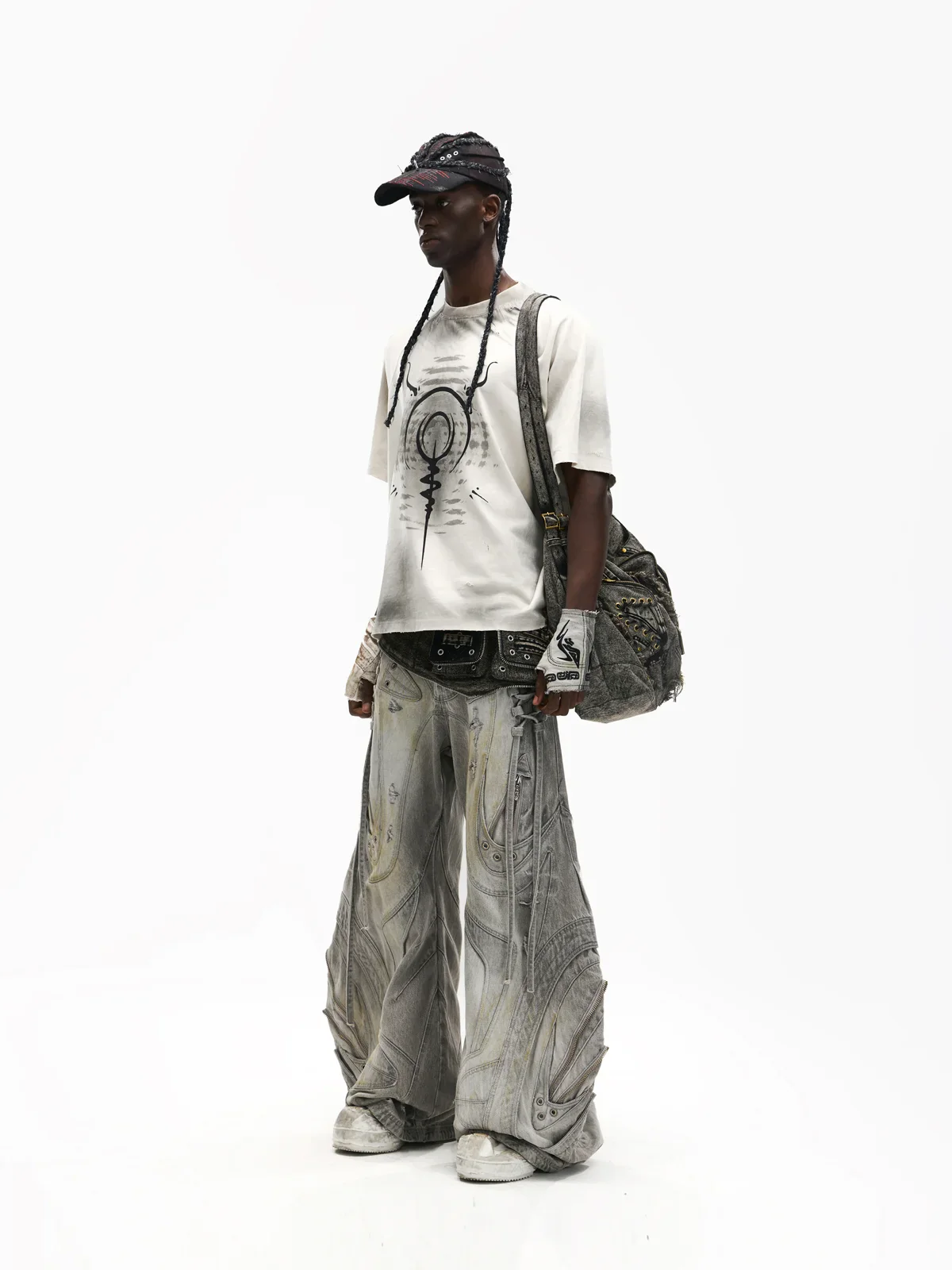 Deconstructed Exaggerated Flared Patchwork Jeans