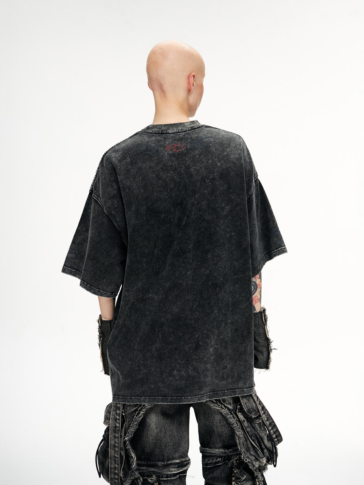 Personsoul Basic Logo Washed Oversized T-Shirt