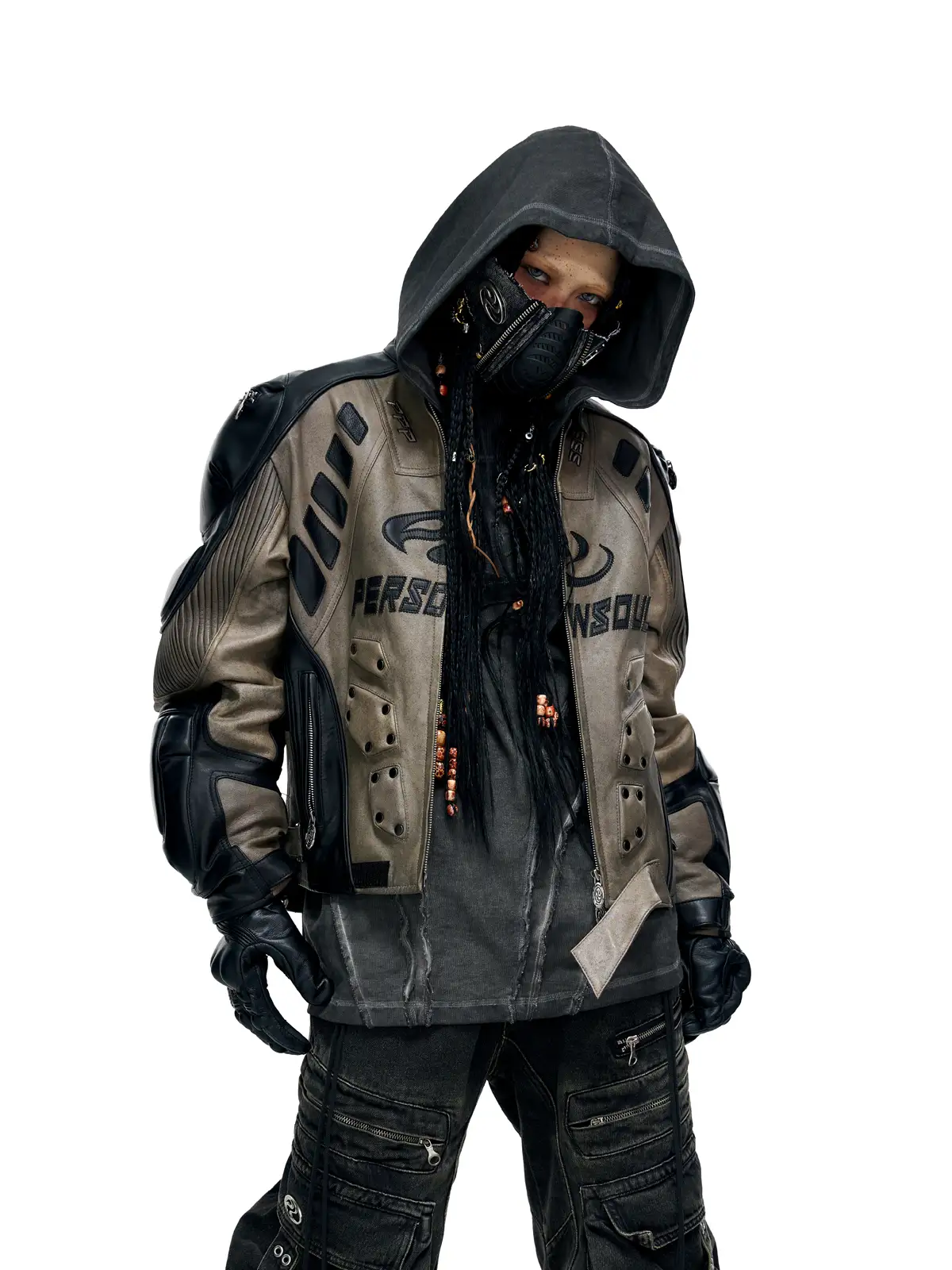 Personsoul Sheepskin Racing Jacket