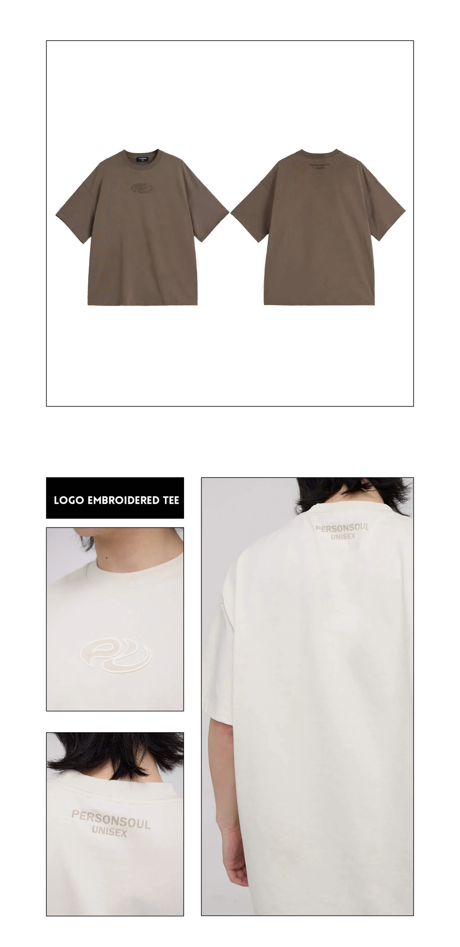 Personsoul Logo Embroidered Basic T-shirt