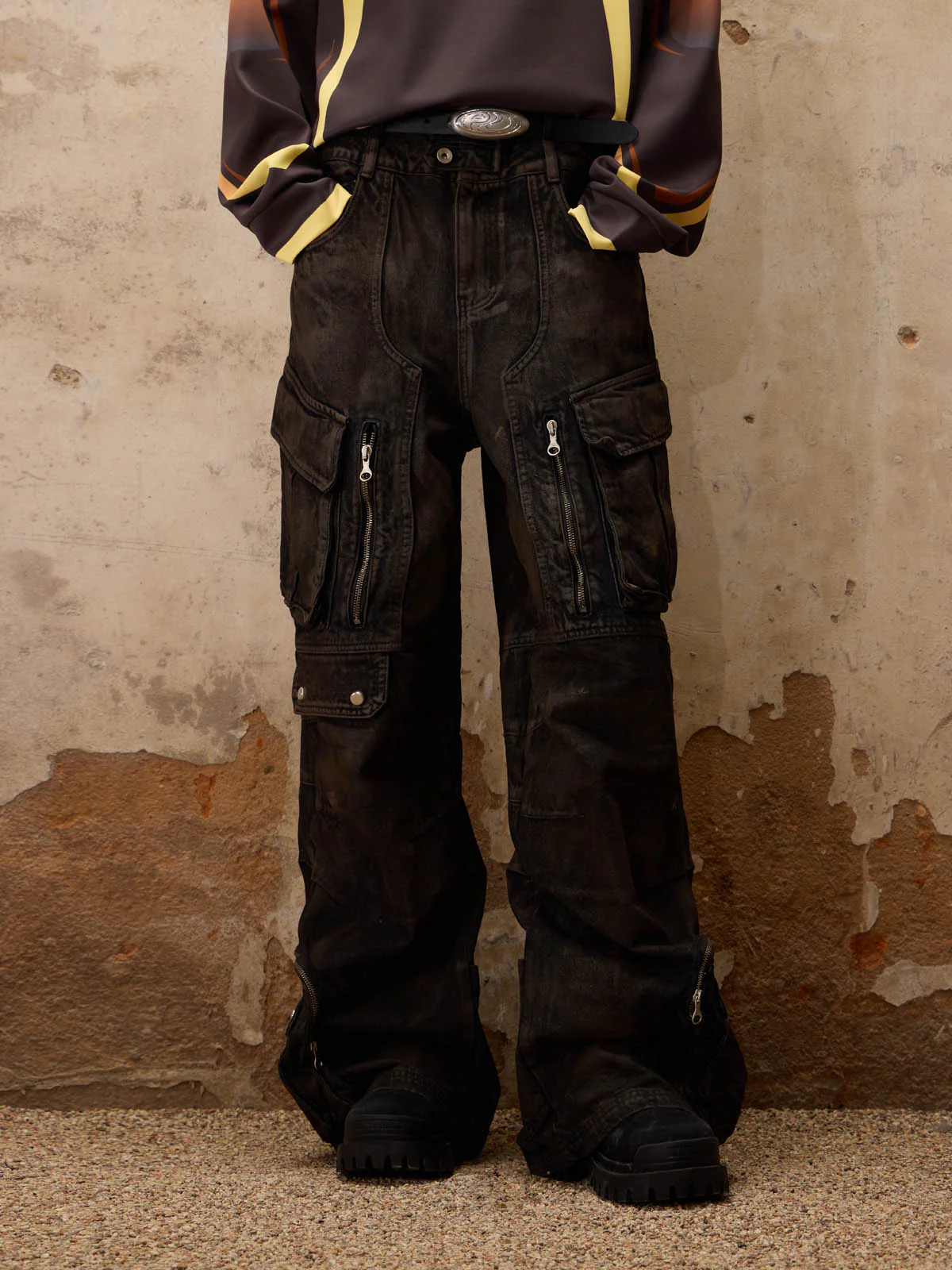 Personsoul Mud Dirty Denim Jeans