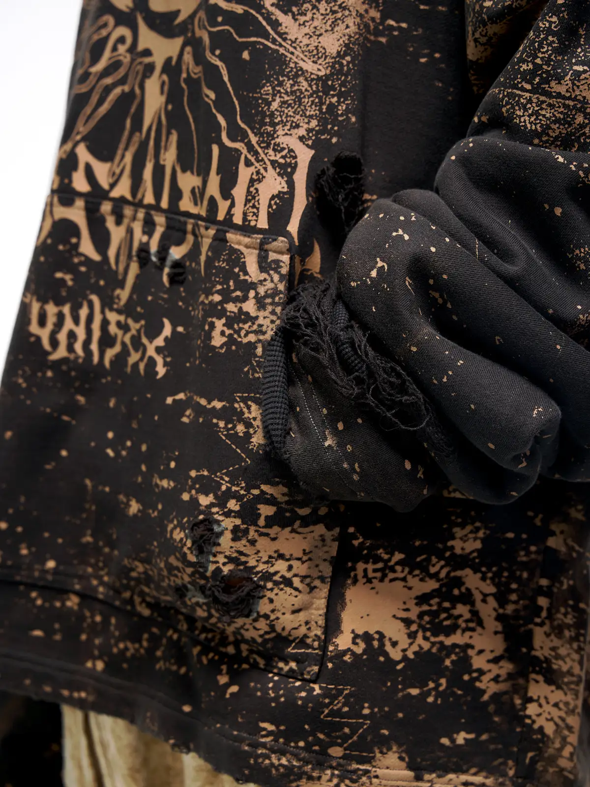 Personsoul Sun Totem Distressed Hoodie