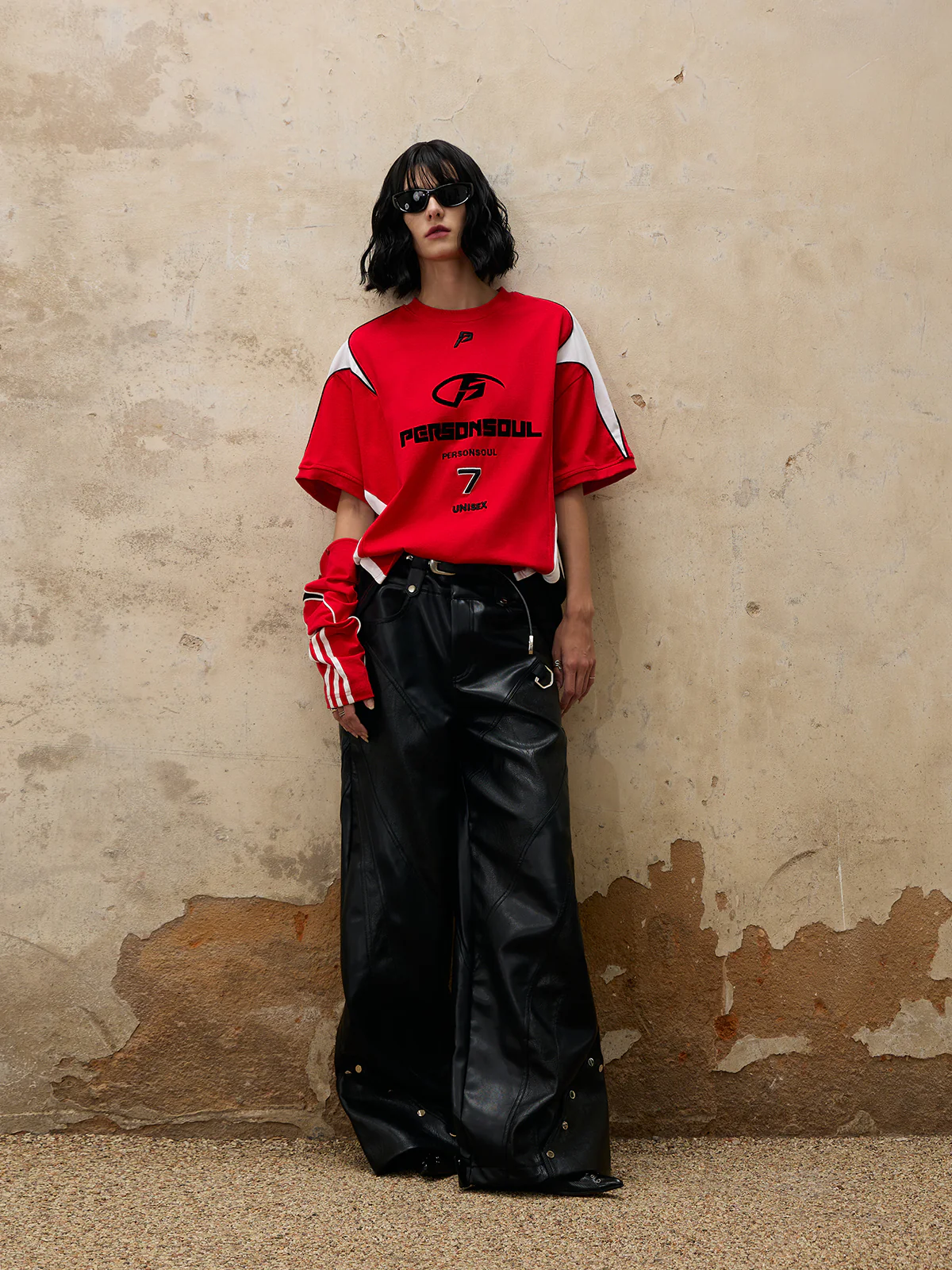 Personsoul Split Sleeve Racing T-shirt