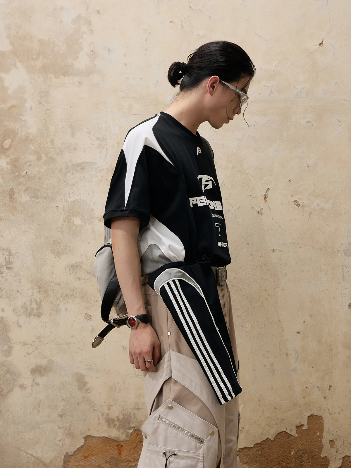 Personsoul Split Sleeve Racing T-shirt