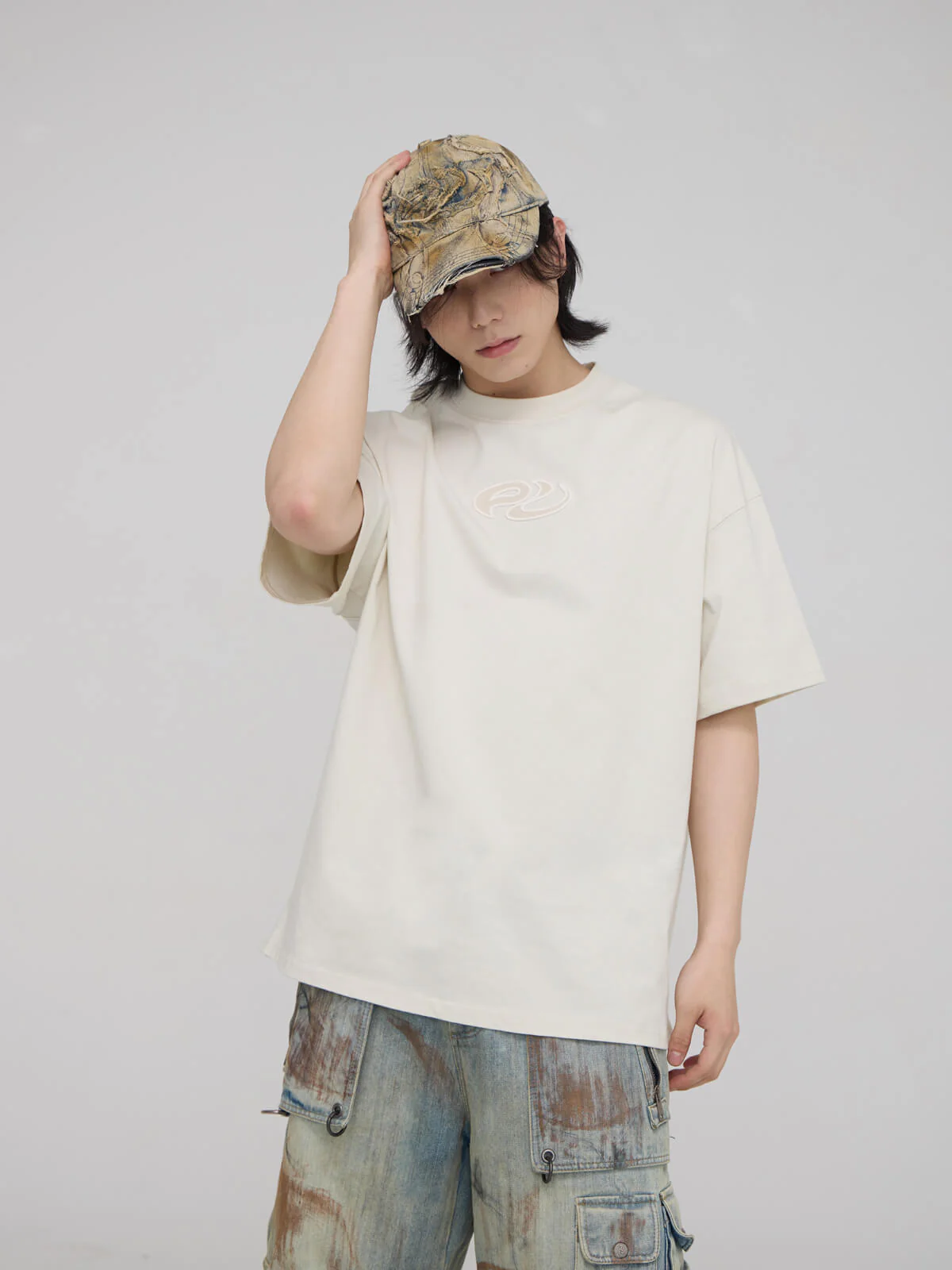 Personsoul Logo Embroidered Basic T-shirt