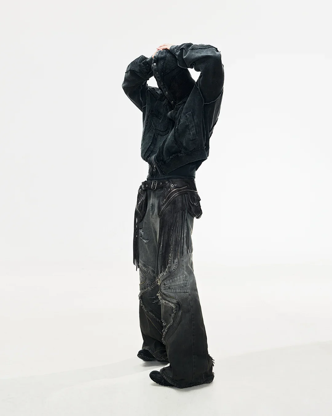 Personsoul Sand Dirty Dye Zip-Up Hoodie