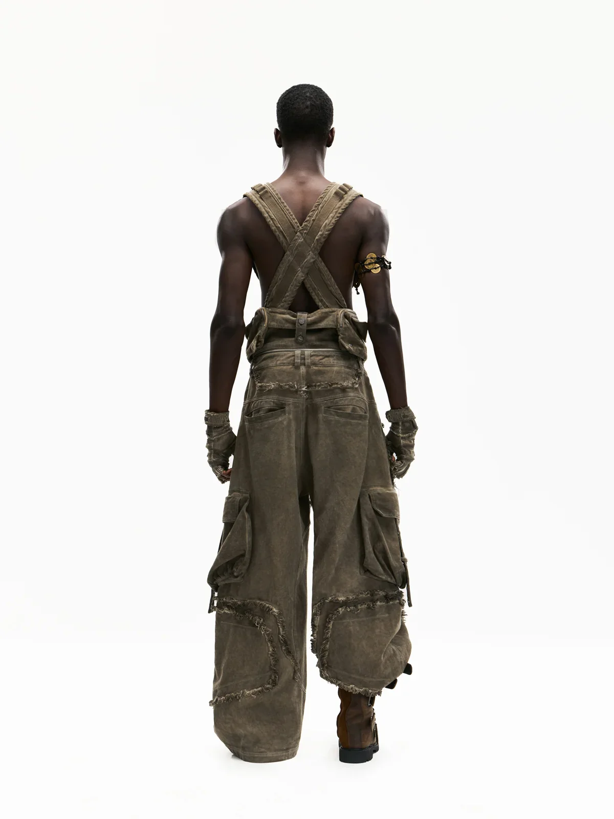 Personsoul Detachable Tactical Distressed Cargo Pants