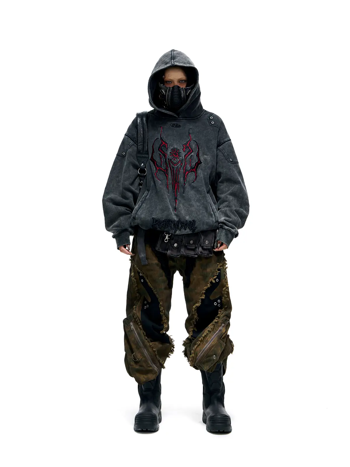 Personsoul Totem Embroidered Washed Hoodie