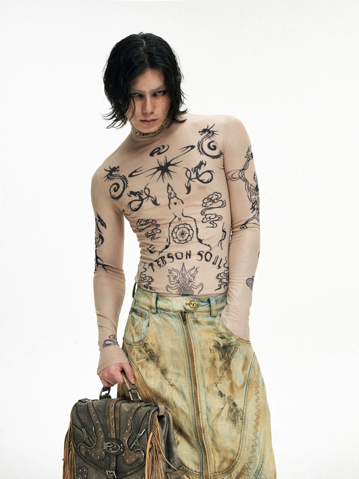 Personsoul Desert Totem-Inspired Skin Highneck Top