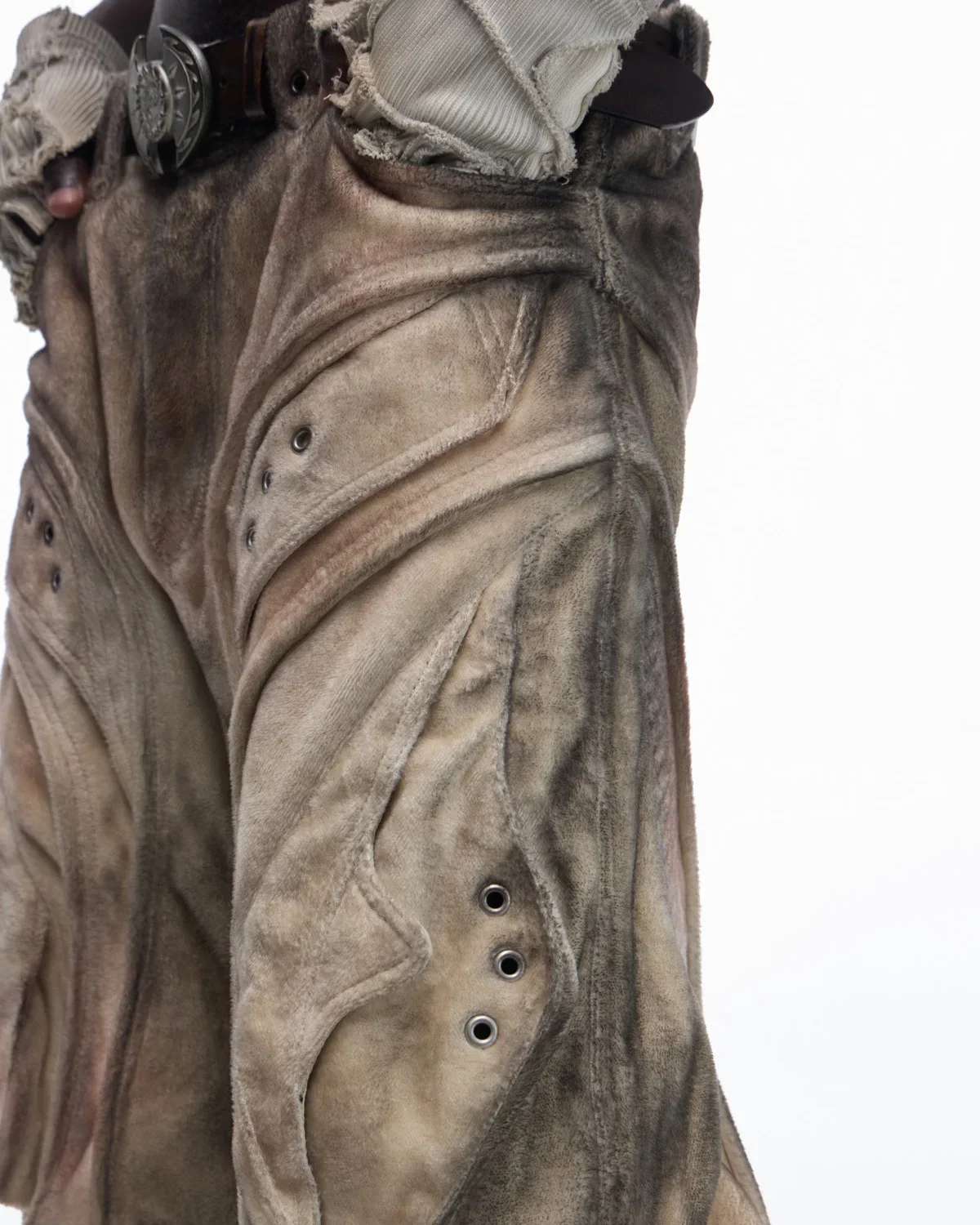 Personsoul Brushed Aged Curved Denim Jeans