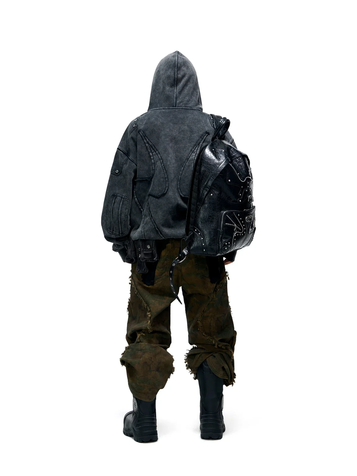 Personsoul Camo Patchwork Bootcut Jeans