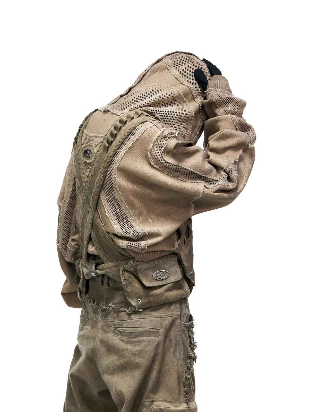 Personsoul Sand Dirty Dye Zip-Up Hoodie