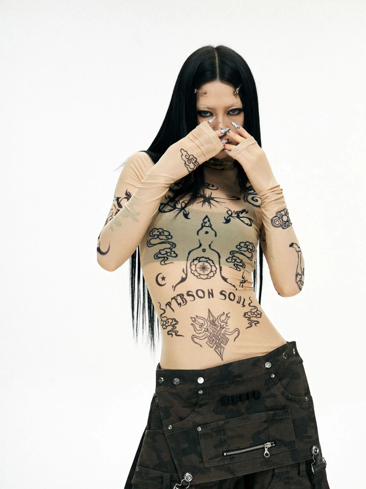 Personsoul Desert Totem-Inspired Skin Highneck Top