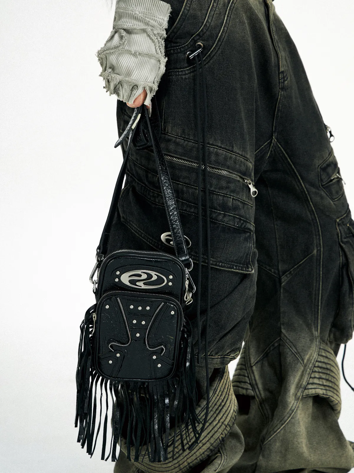 Personsoul Fringe Leather Cell Phone Bag