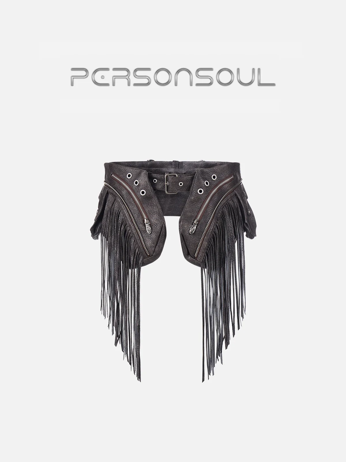 Personsoul Leather Tassel Belt