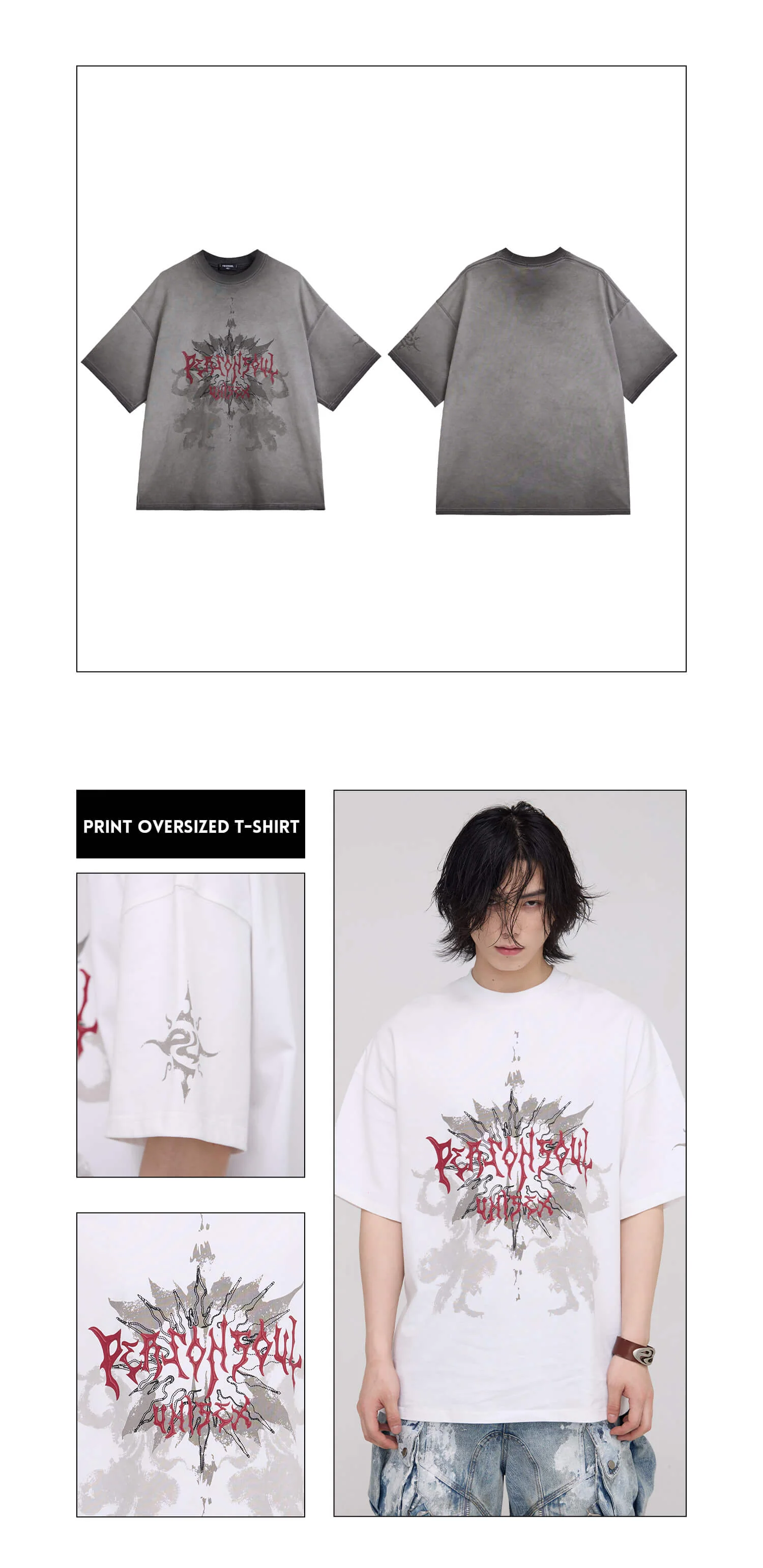 Personsoul Graphic Print Oversized T-Shirt