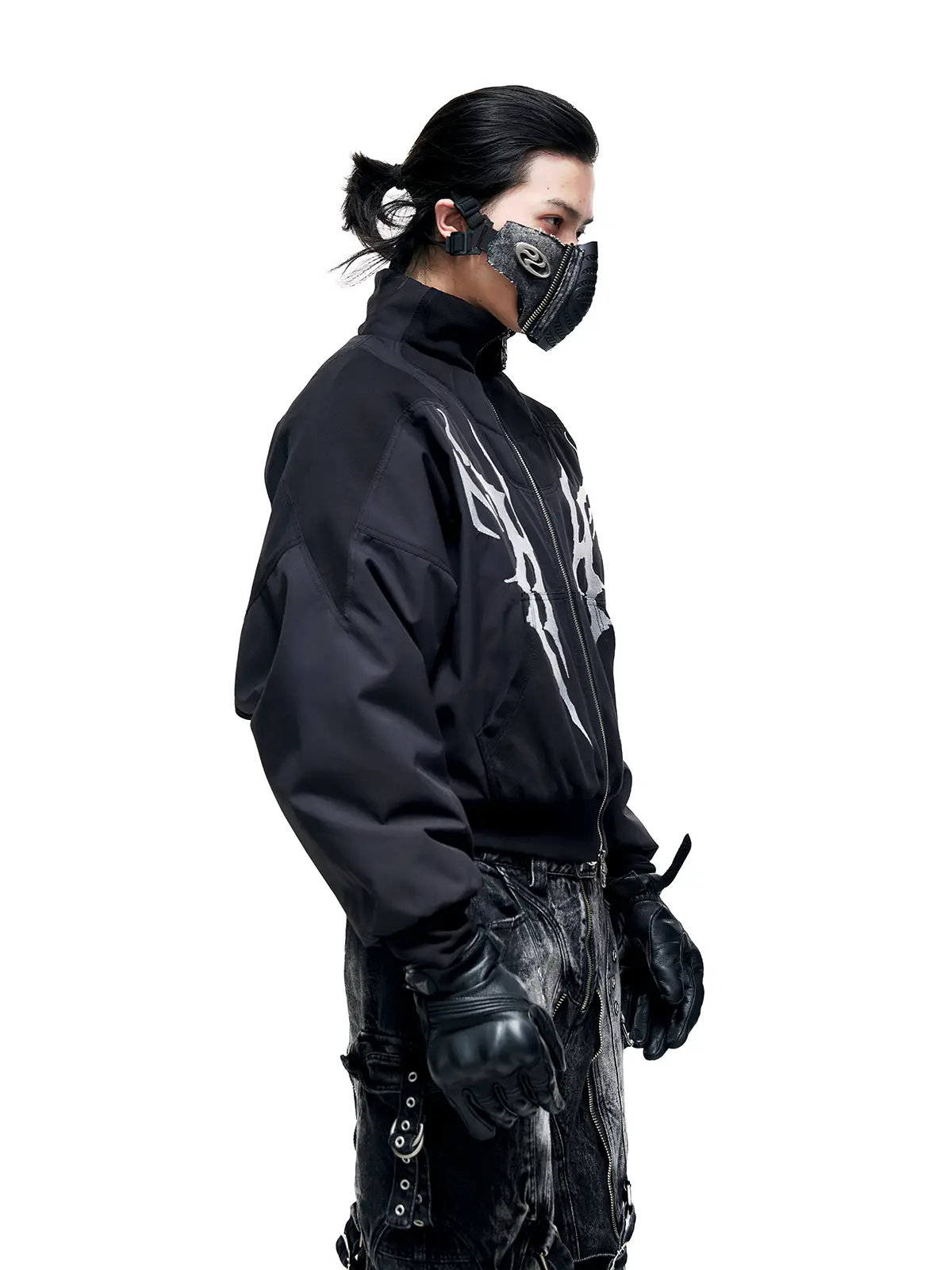 Personsoul Embroidered Cropped Down Jacket