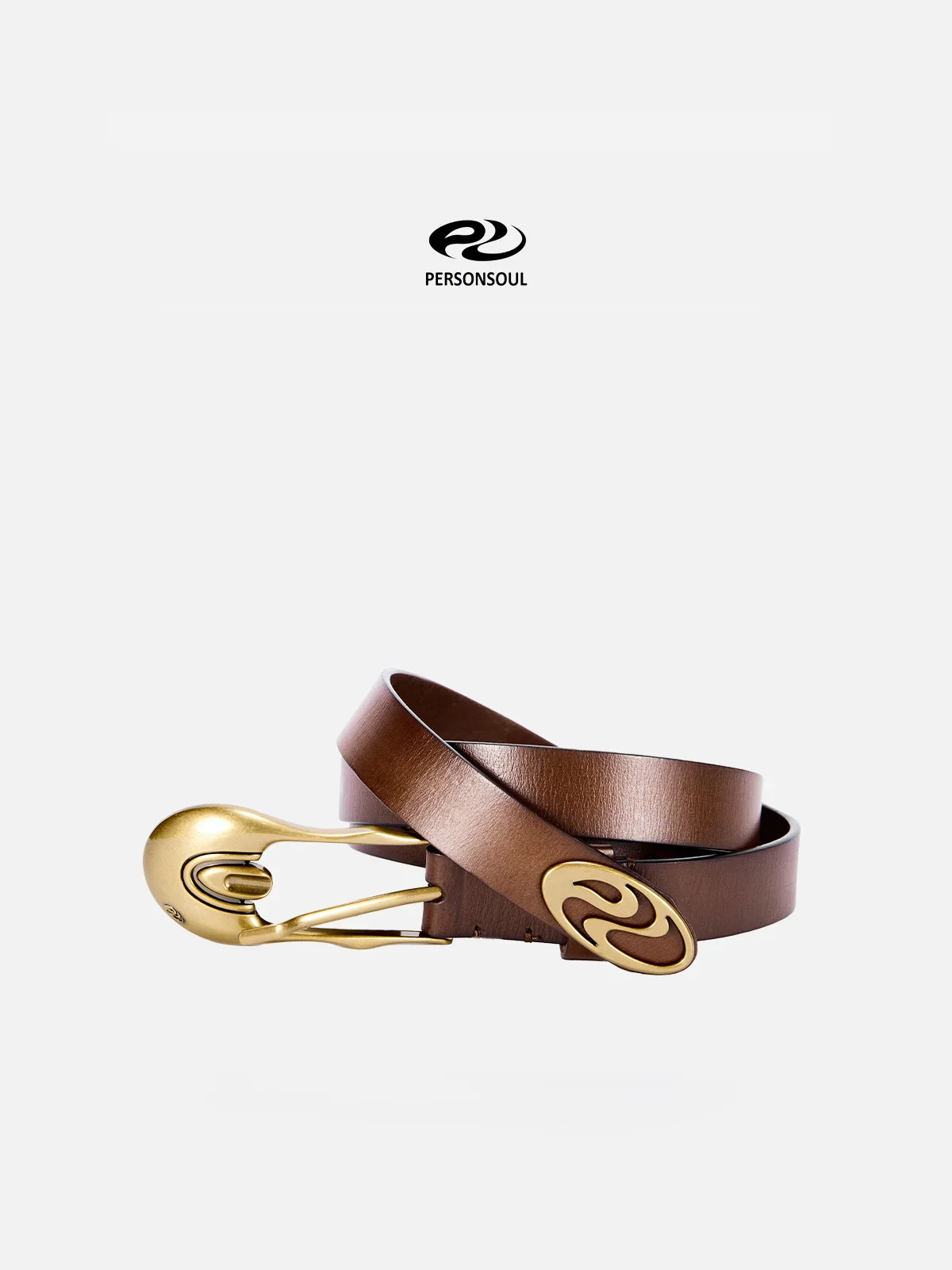 Personsoul Shaped Pin Buckle Leather Belt