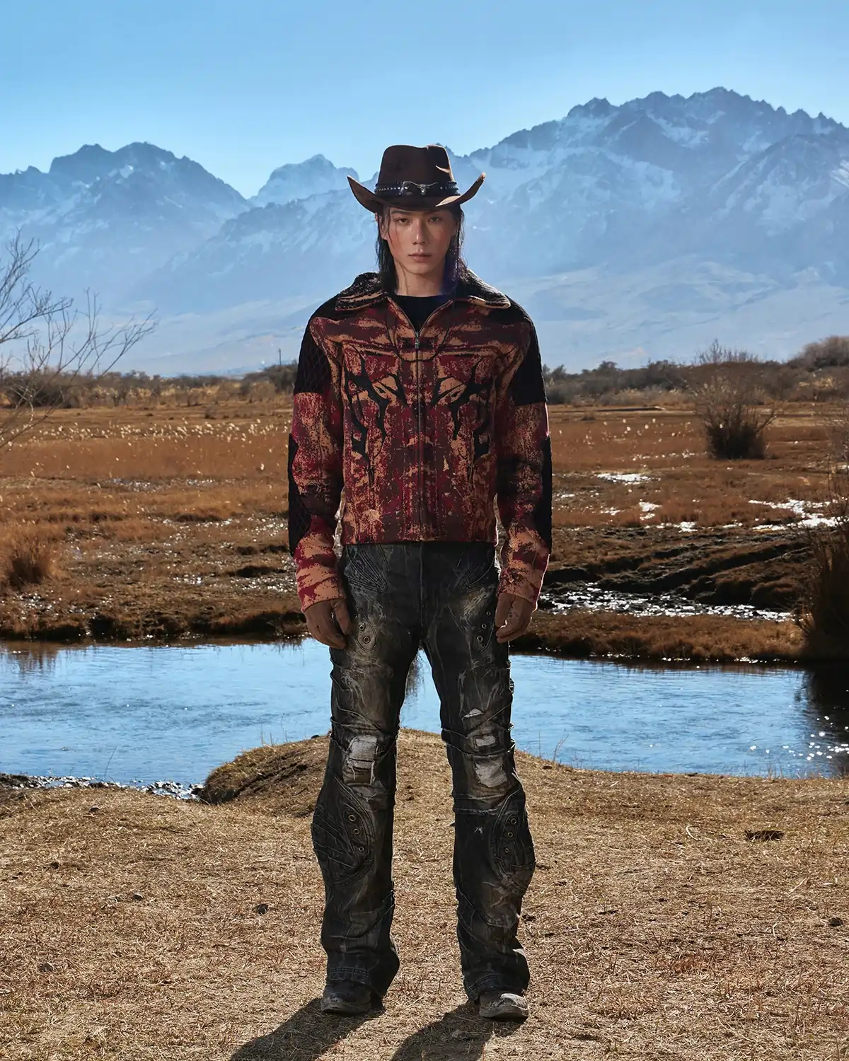 Personsoul Patchwork Knit Jacket