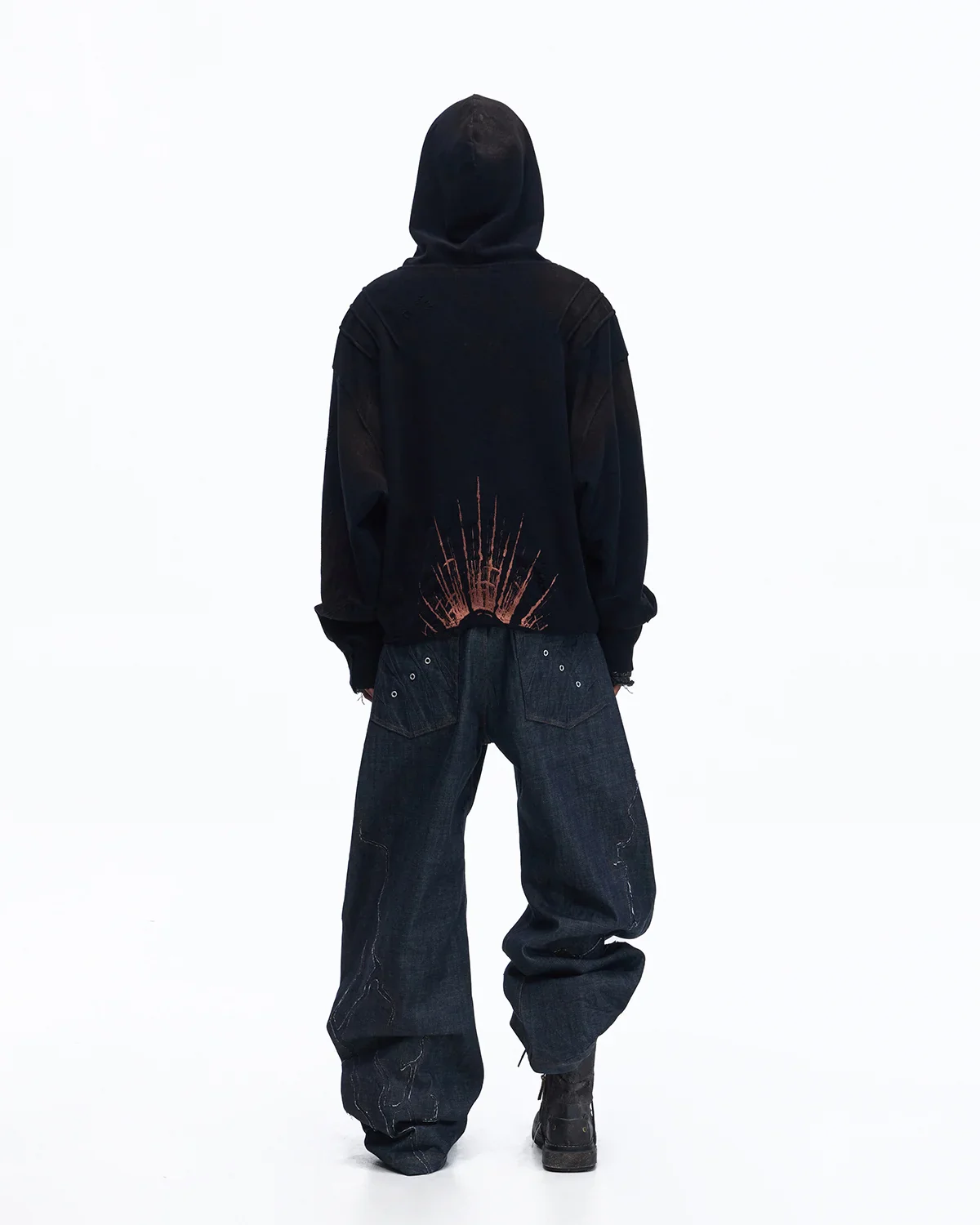 Personsoul Rhinestone Embroidered Hoodie In Black