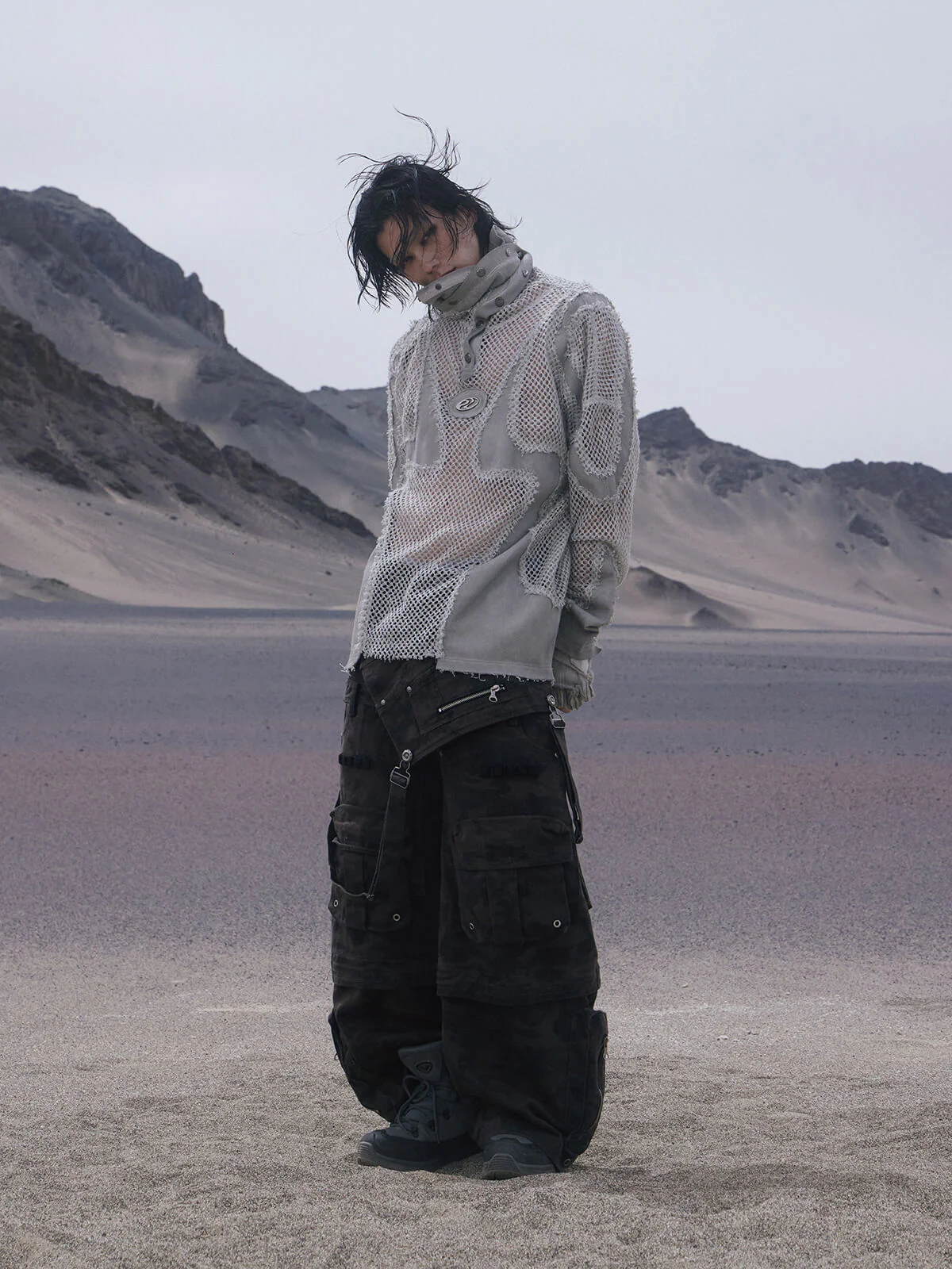 Personsoul Brown Camo Overalls with Zip-Off Legs