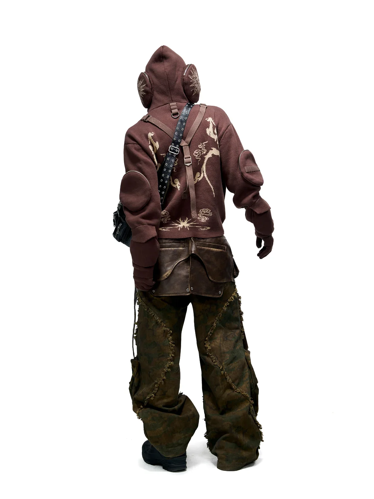 Personsoul Camo Patchwork Bootcut Jeans