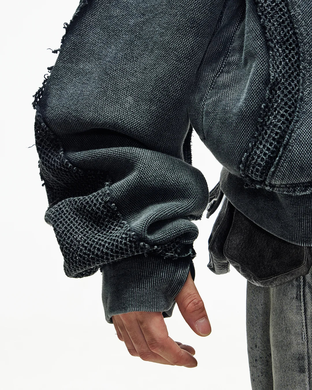 Personsoul Sand Dirty Dye Zip-Up Hoodie