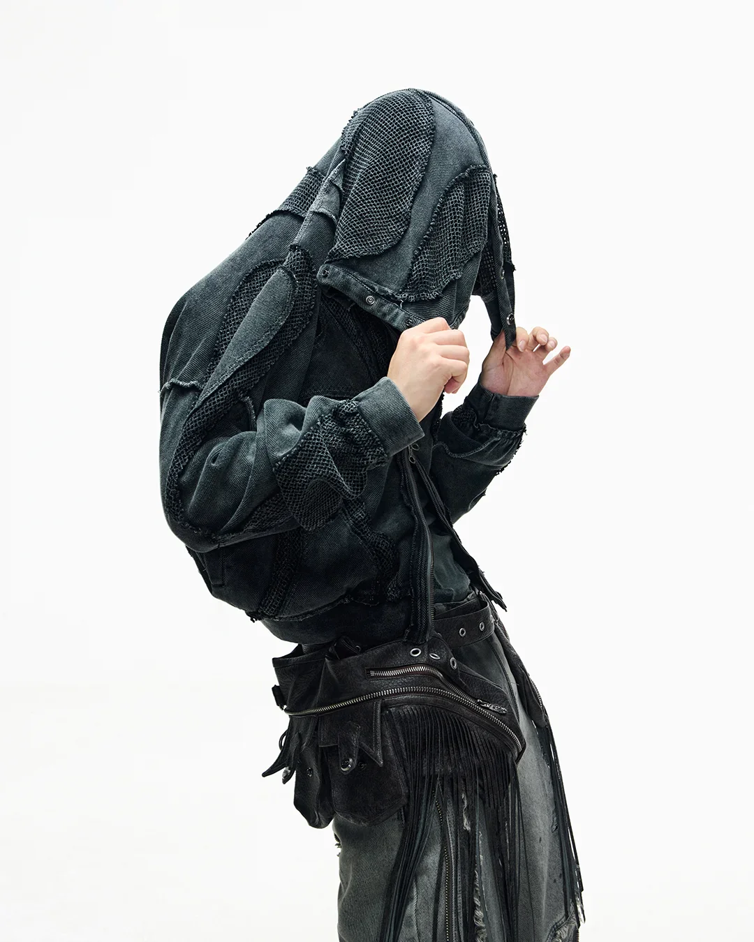 Personsoul Sand Dirty Dye Zip-Up Hoodie