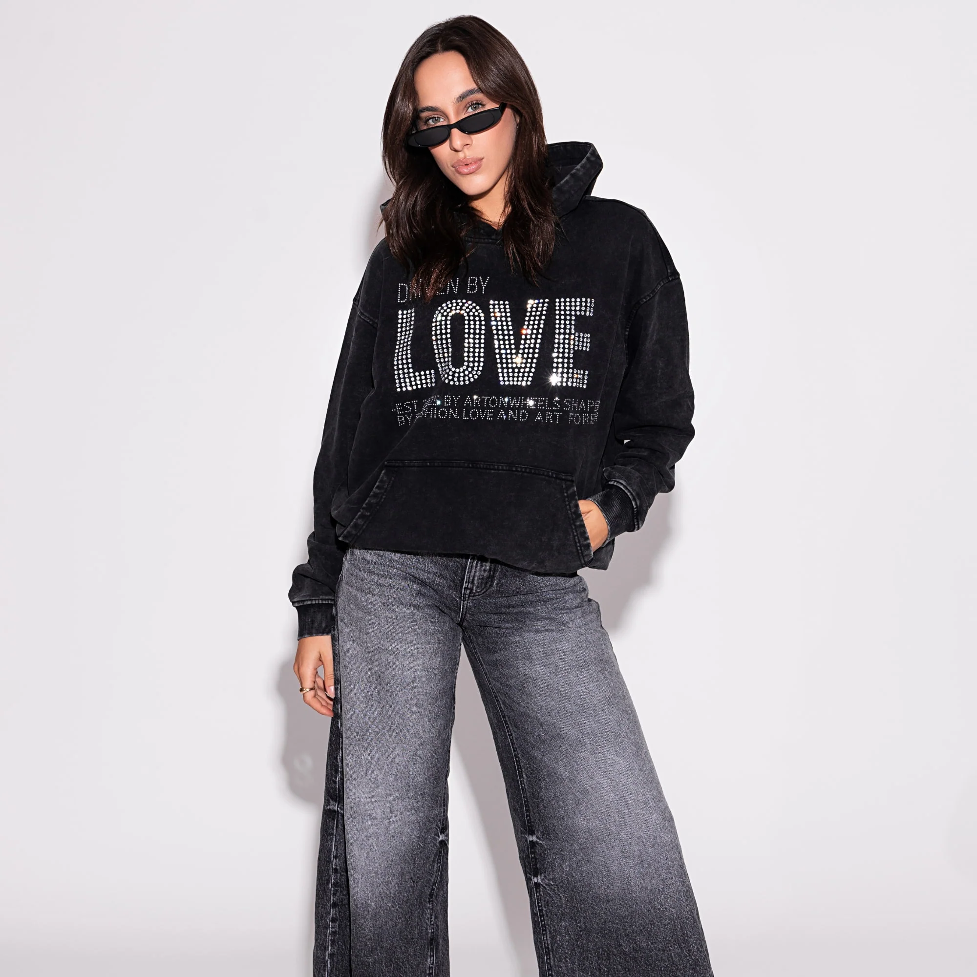 Driven by LOVE Rhinestone Hoodie