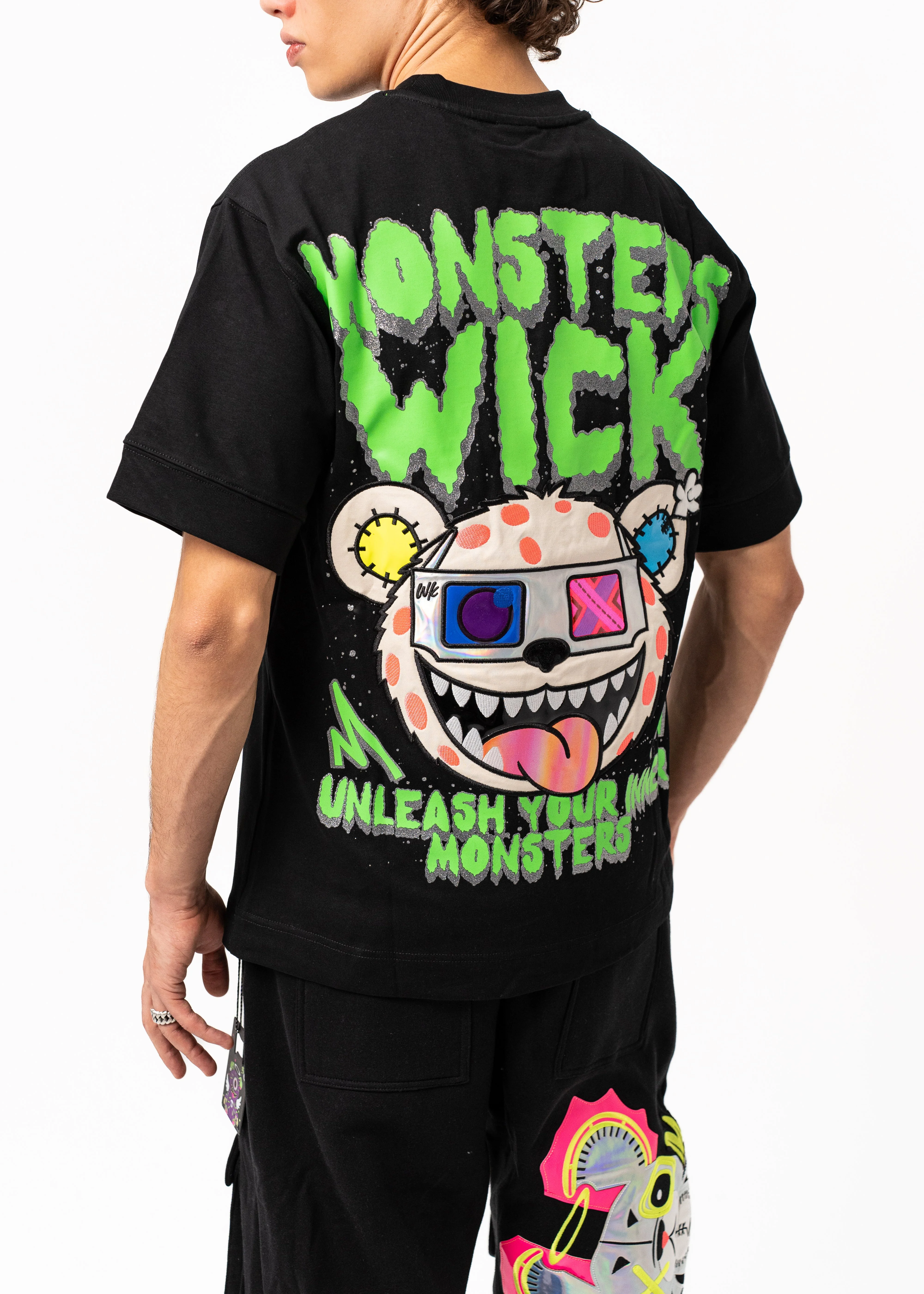 T-SHIRT OVERSIZED 3D GLASS BLACK