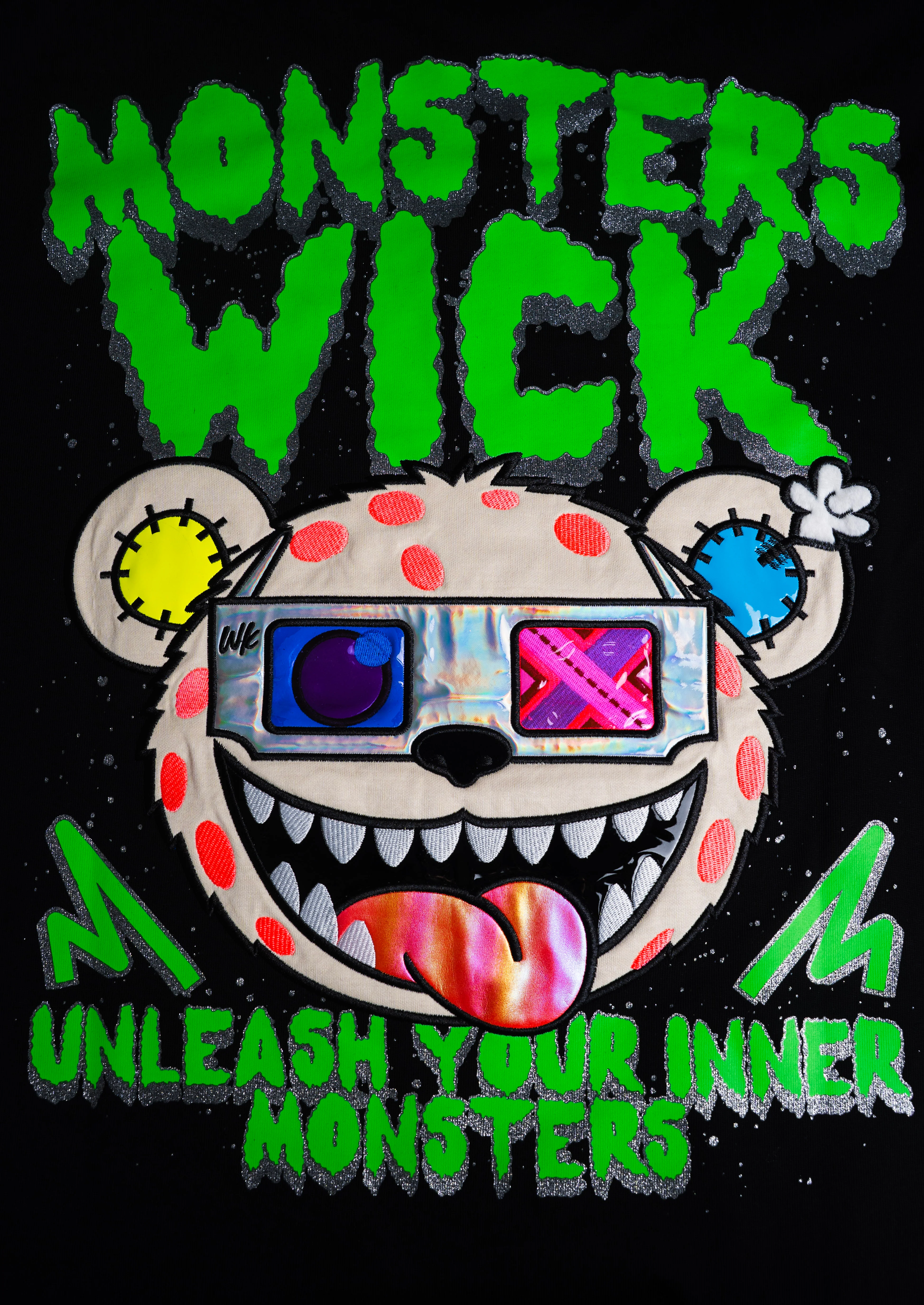 T-SHIRT OVERSIZED 3D GLASS BLACK